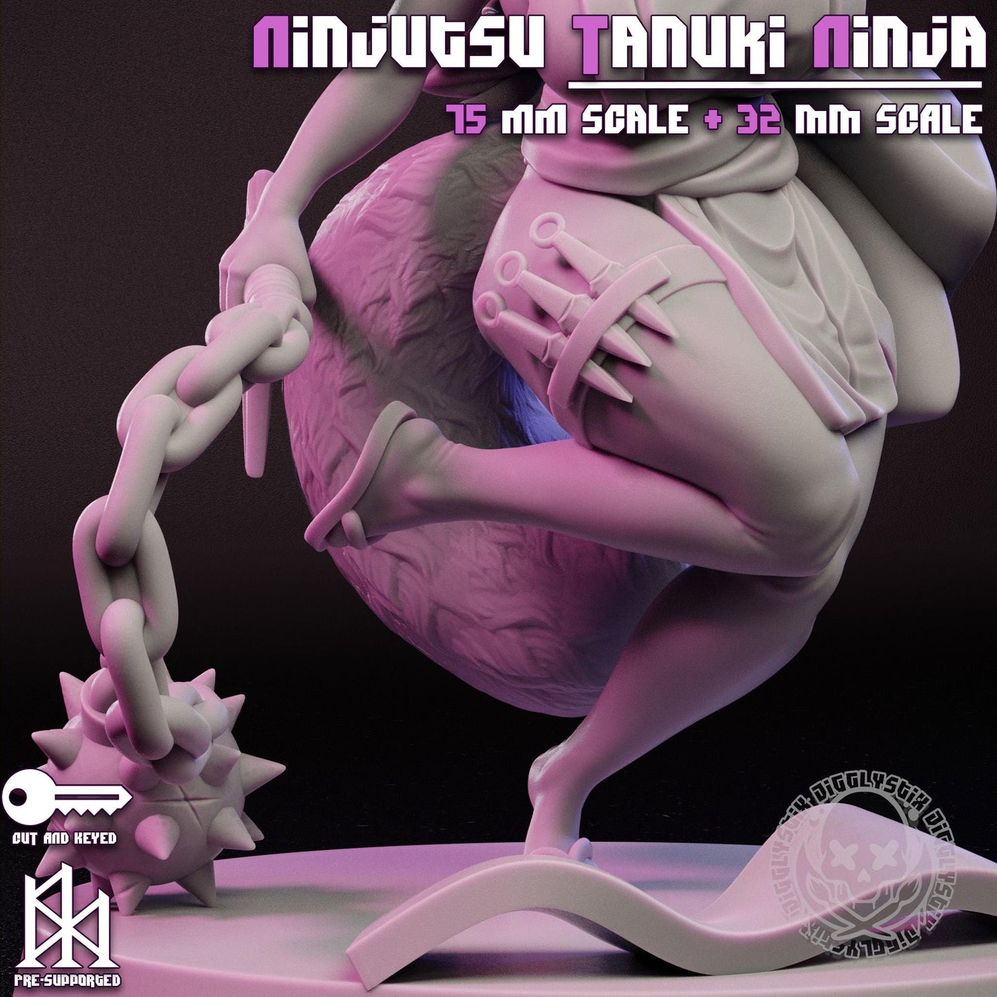 Ninjutsu Tanuki Ninja Miniature | Jigglystix