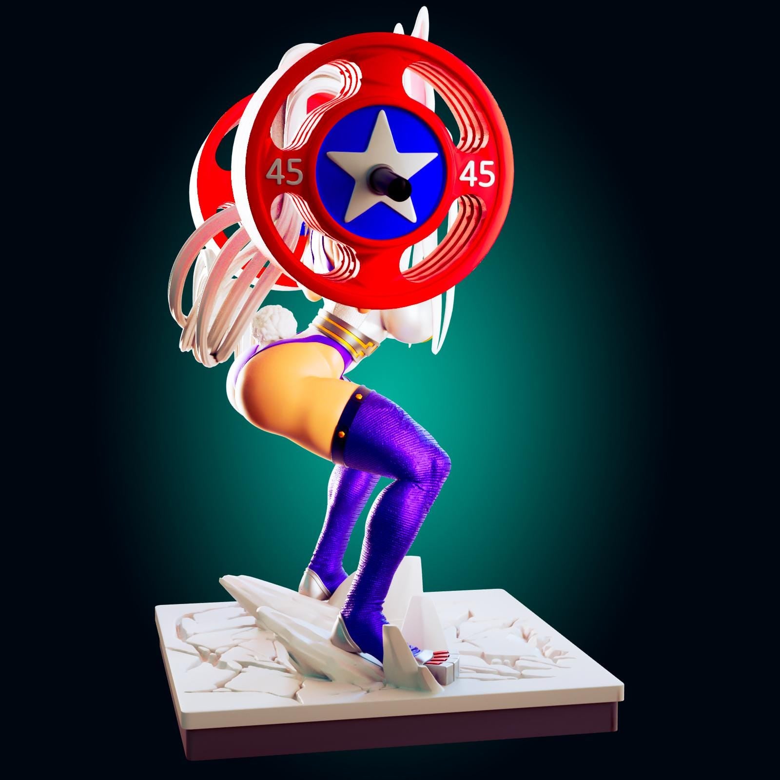 Bunny Fitness Girl Model Kit | 3D Resin Printed Figurine