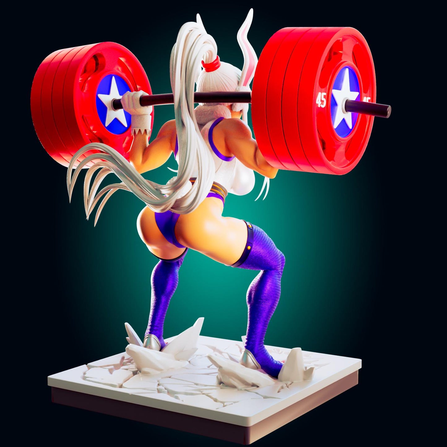 Bunny Fitness Girl Model Kit | 3D Resin Printed Figurine
