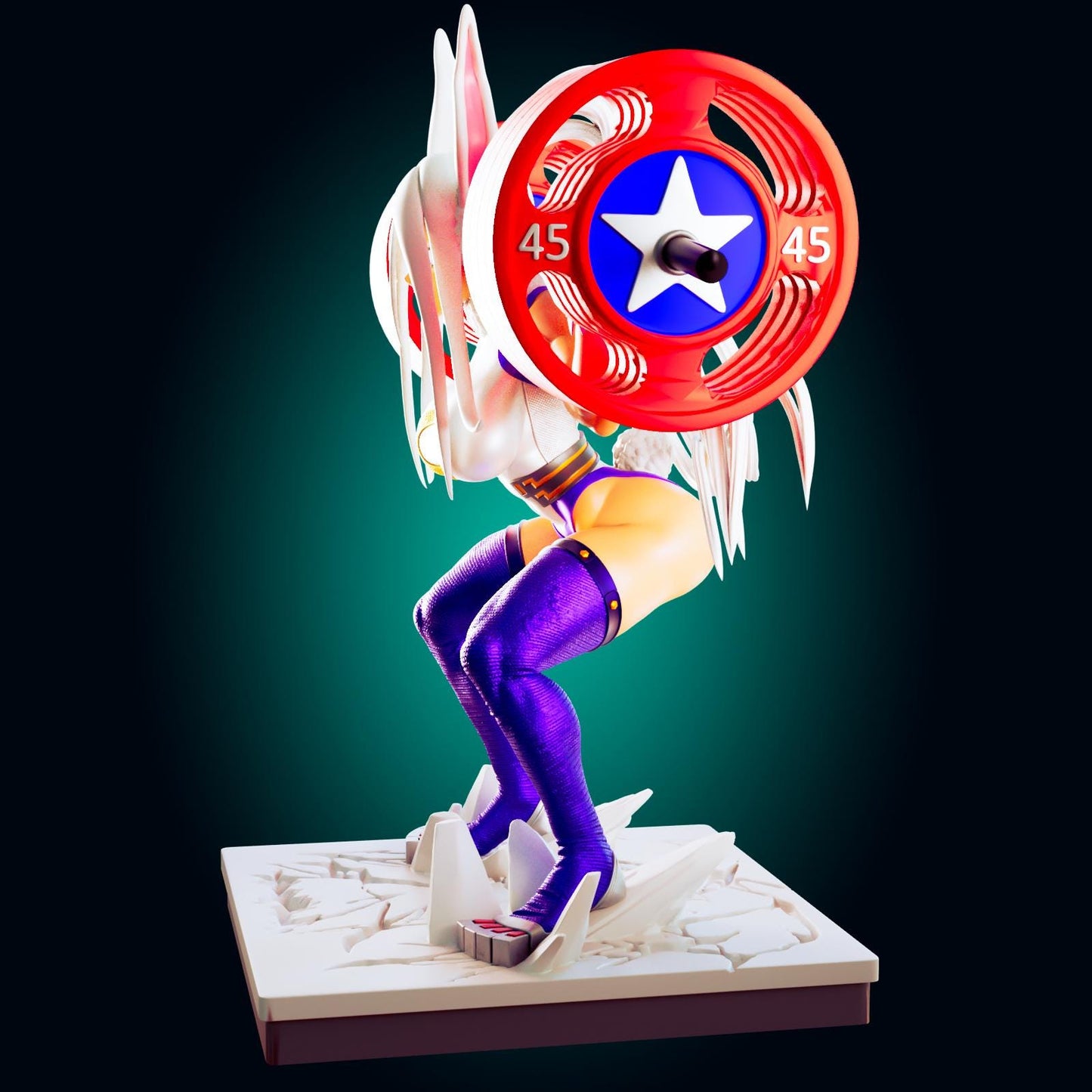 Bunny Fitness Girl Model Kit | 3D Resin Printed Figurine