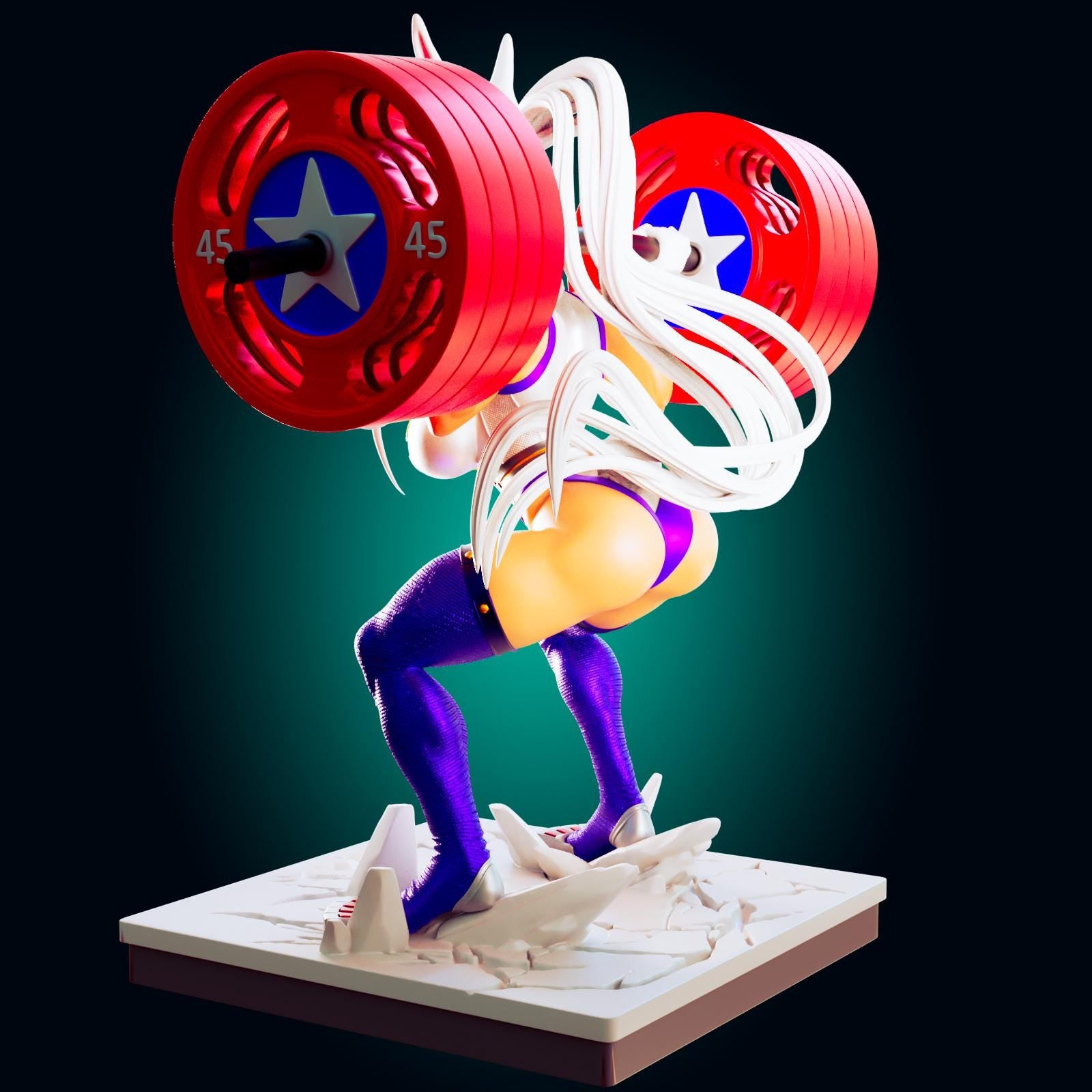 Bunny Fitness Girl Model Kit | 3D Resin Printed Figurine