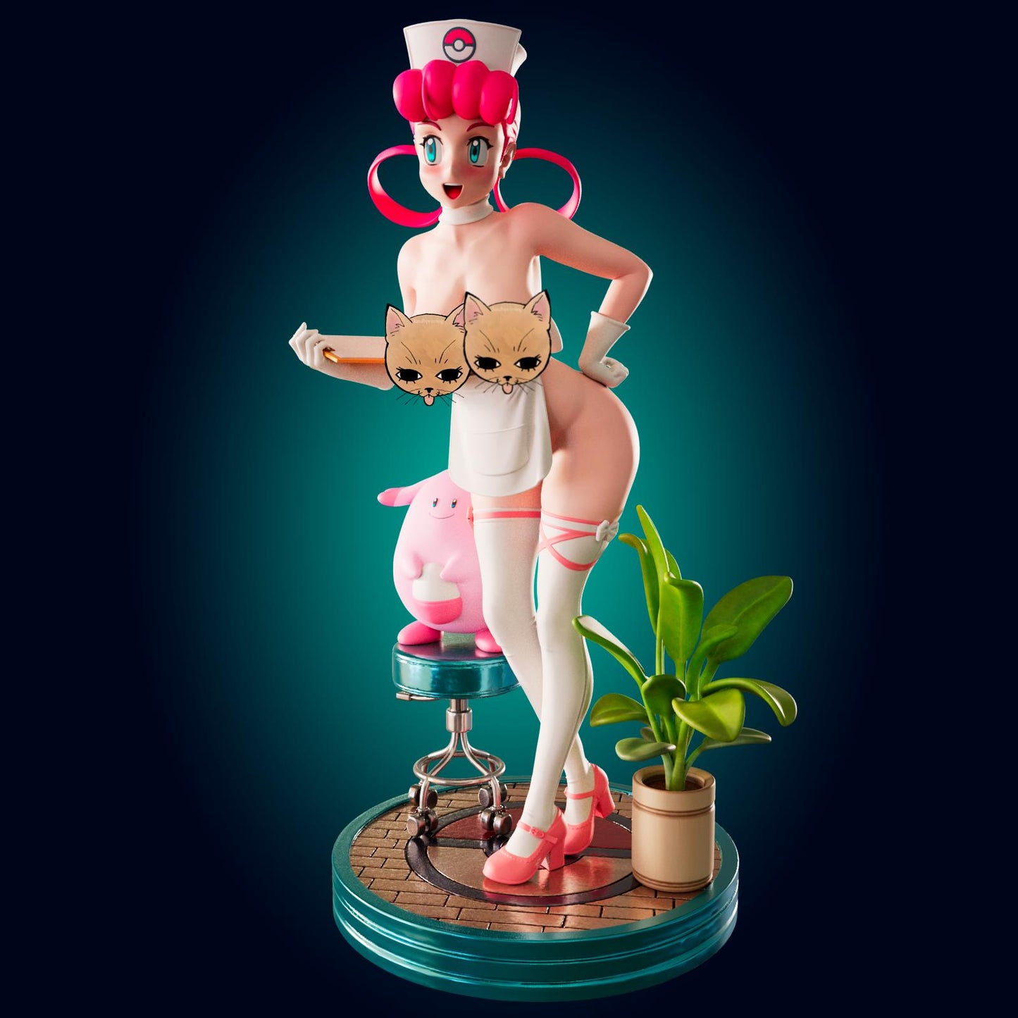 Nurse Pin Up Model Kit | 3D Resin Printed Figurine | Officer Rhu
