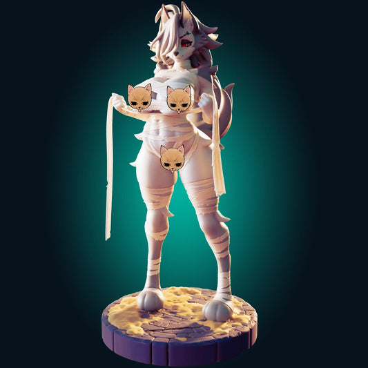 Wolf Mummy Girl Model Kit | 3D Resin Printed Figurine | Officer Rhu