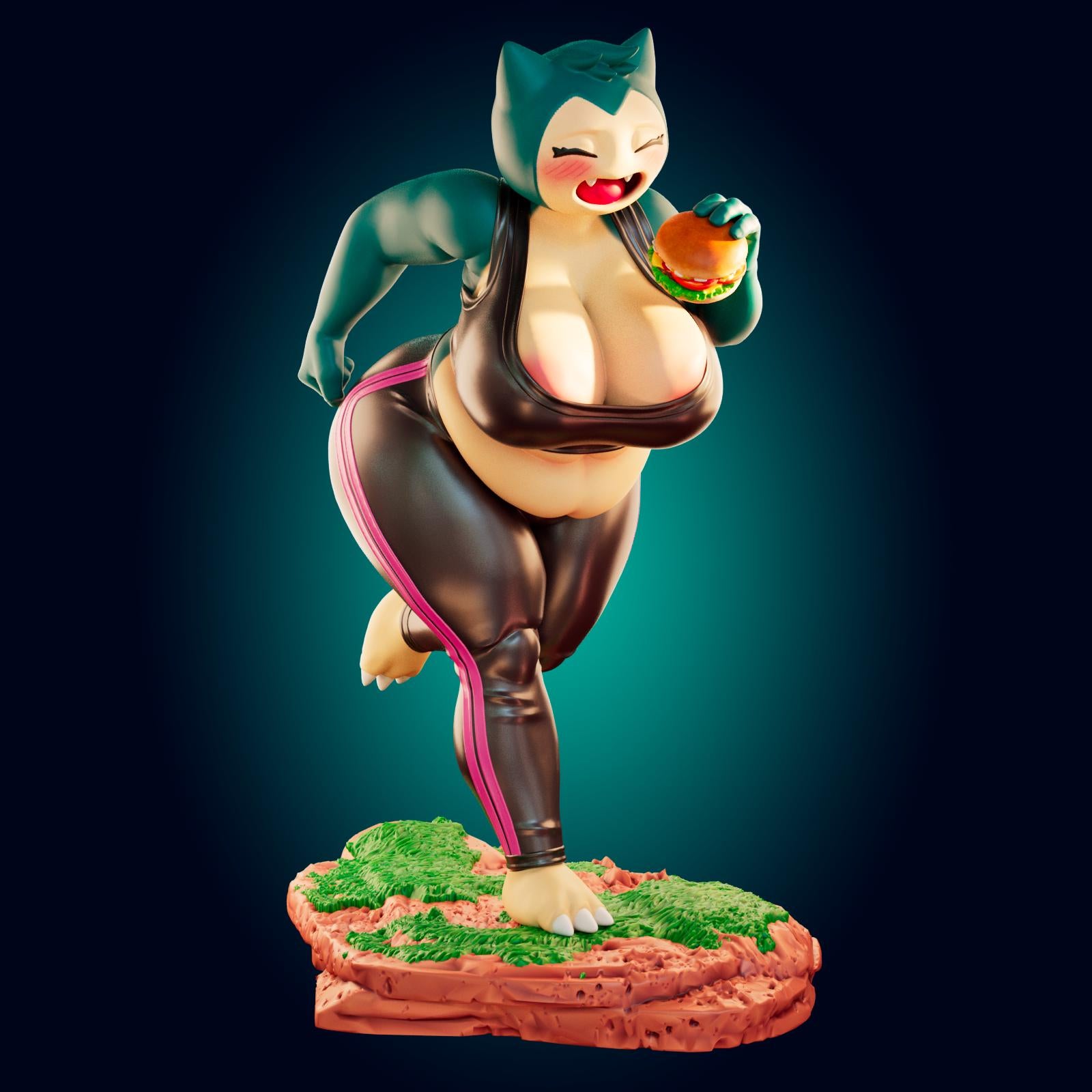 Chubby Monster Girl Model Kit | 3D Resin Printed Figurine | Officer Rhu