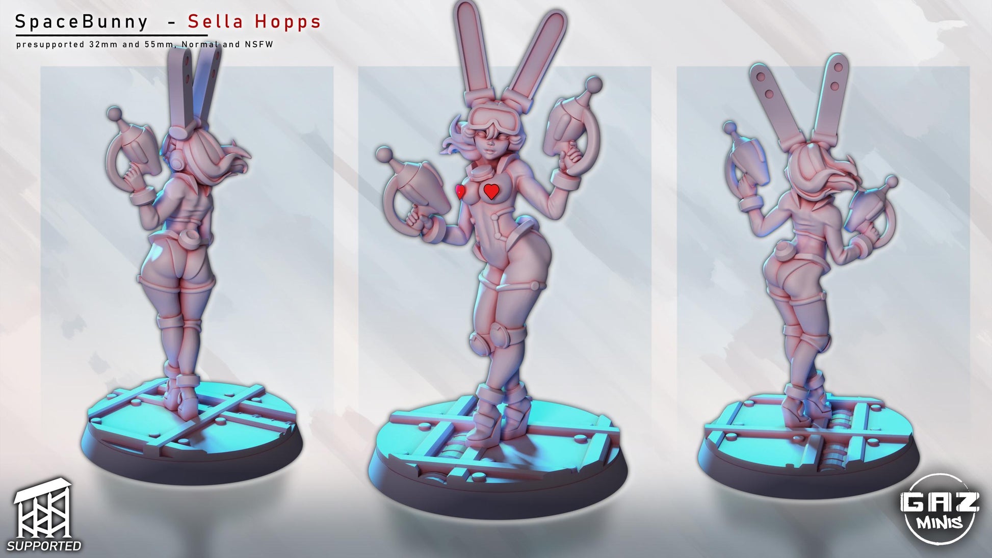 Retro Space Bunny Girl | Gaz Minis