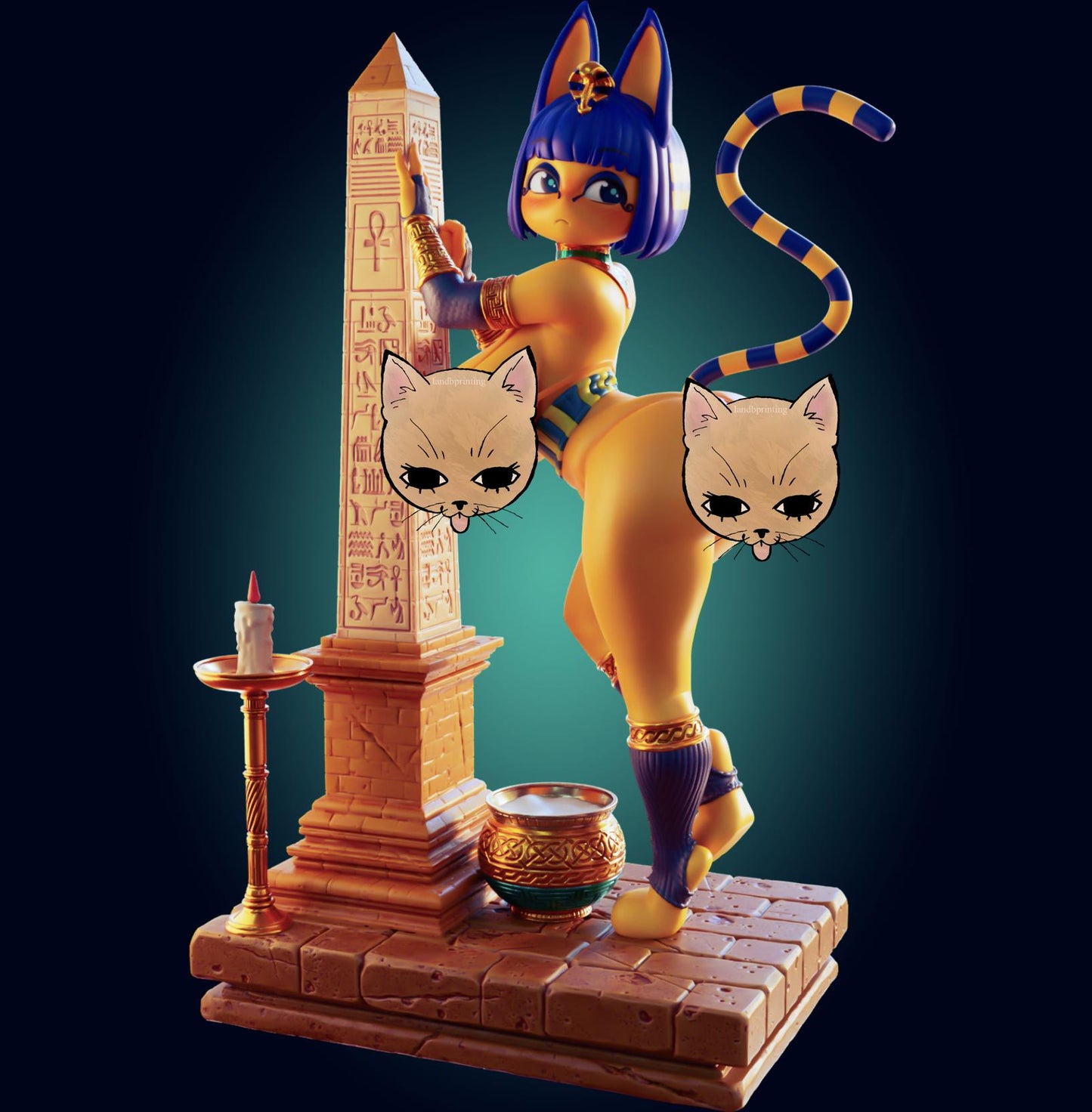 Egyptian Cat Girl Model Kit | 3D Resin Printed Figurine | Officer Rhu