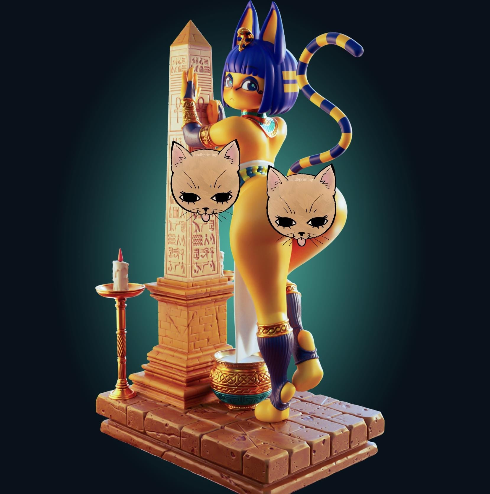 Egyptian Cat Girl Model Kit | 3D Resin Printed Figurine | Officer Rhu