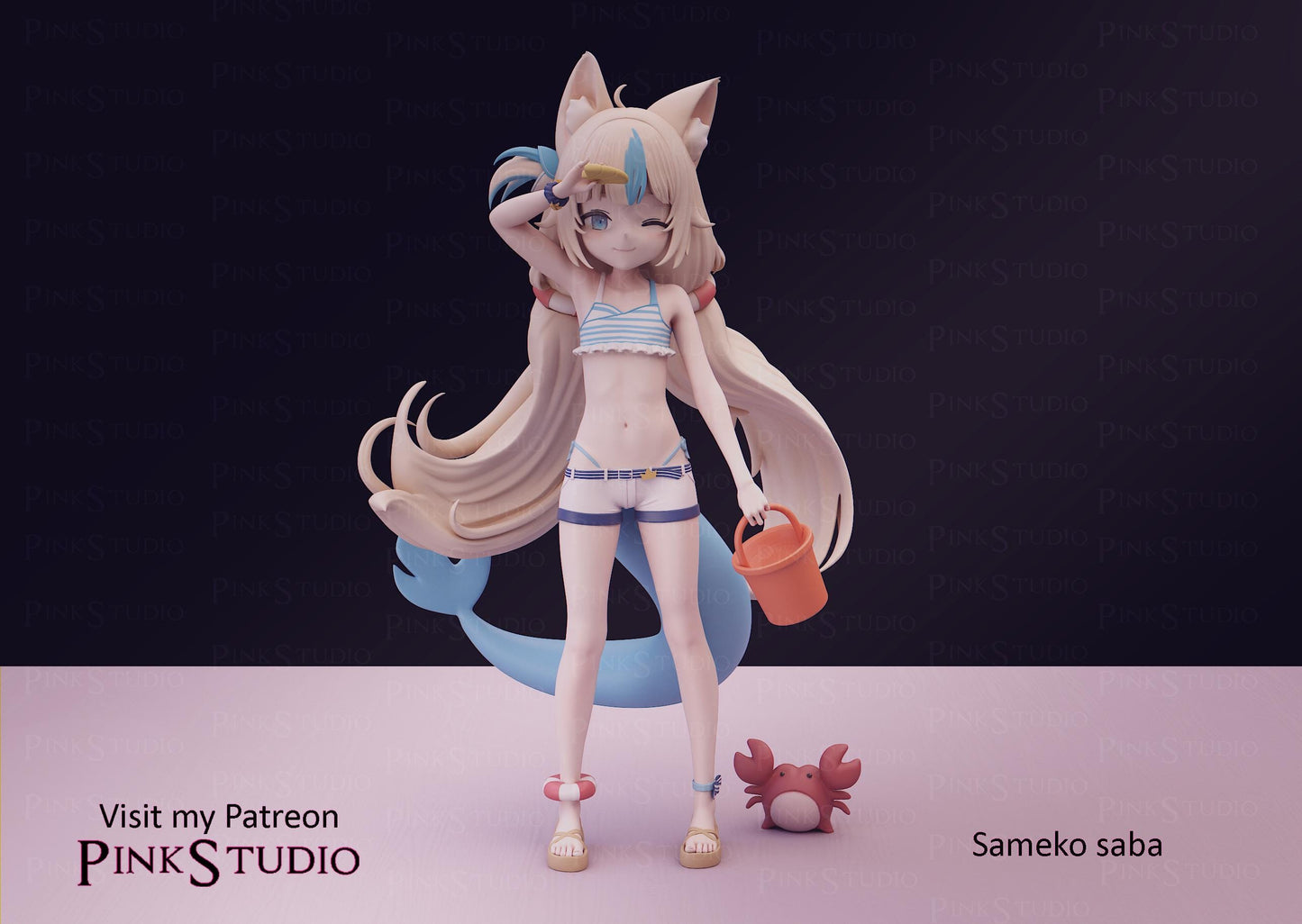 Fish Girl Model Kit | 3D Resin Printed Figurine | Pink Studio