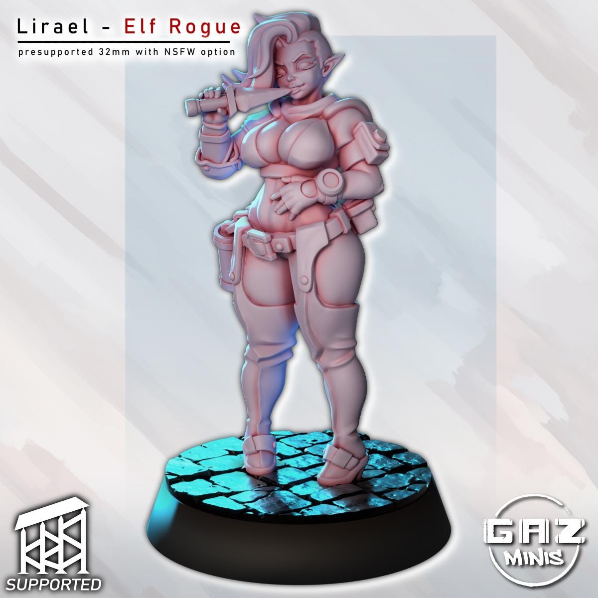 Lirael Elf Rogue Miniature | 3D Resin Printed Figurine | Gaz Minis