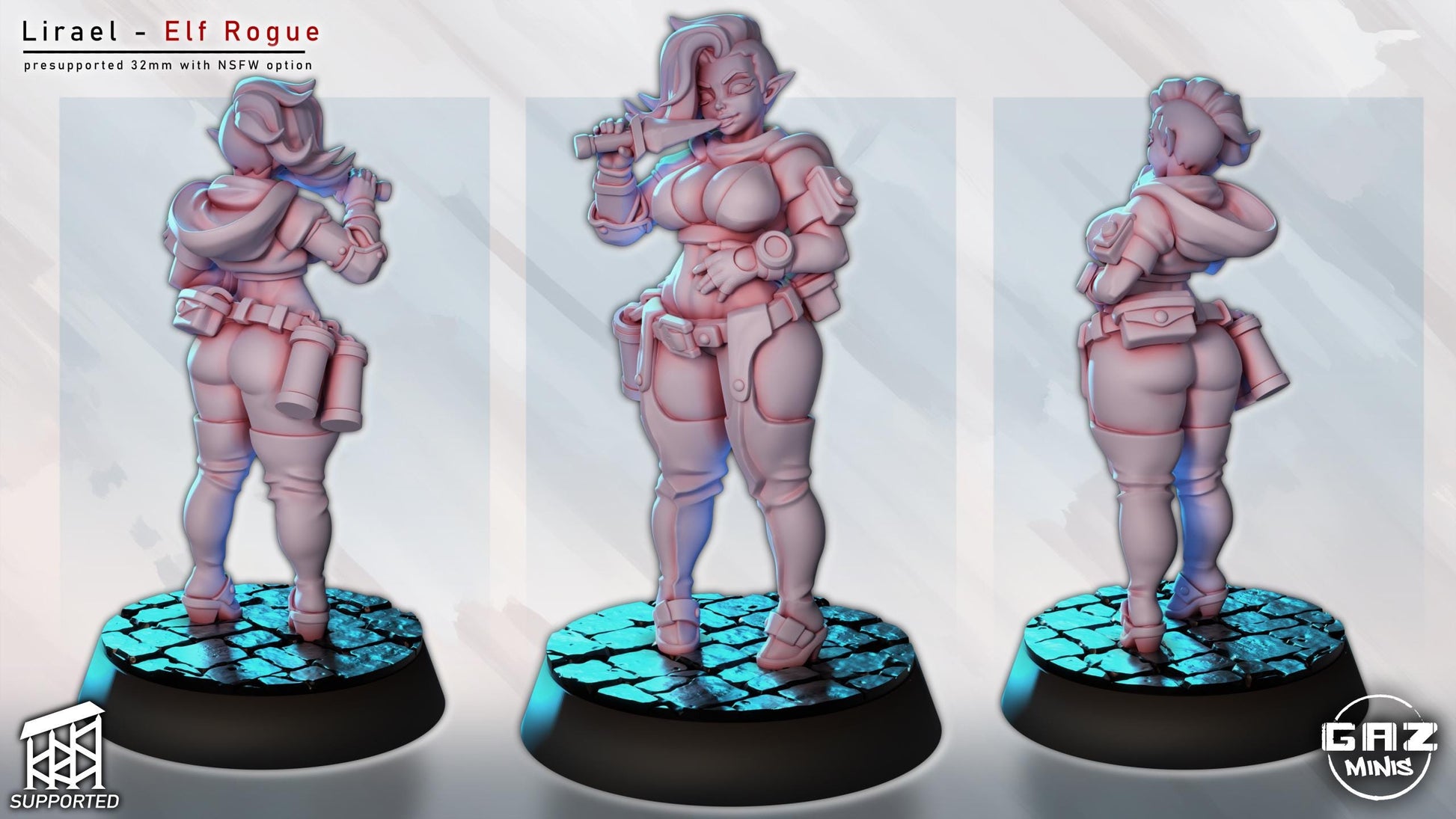 Lirael Elf Rogue Miniature | 3D Resin Printed Figurine | Gaz Minis