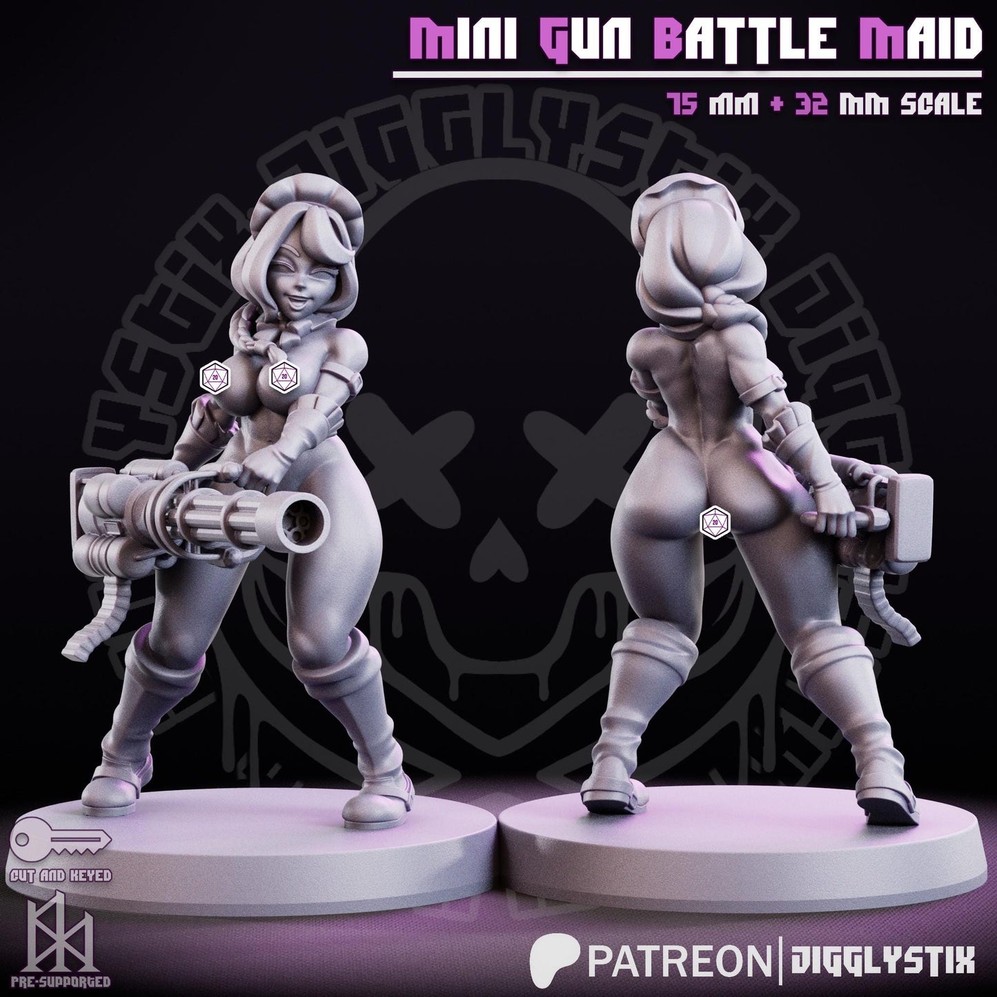French Crusade Maid Miniatures | 3D Resin Figurine | Jigglystix