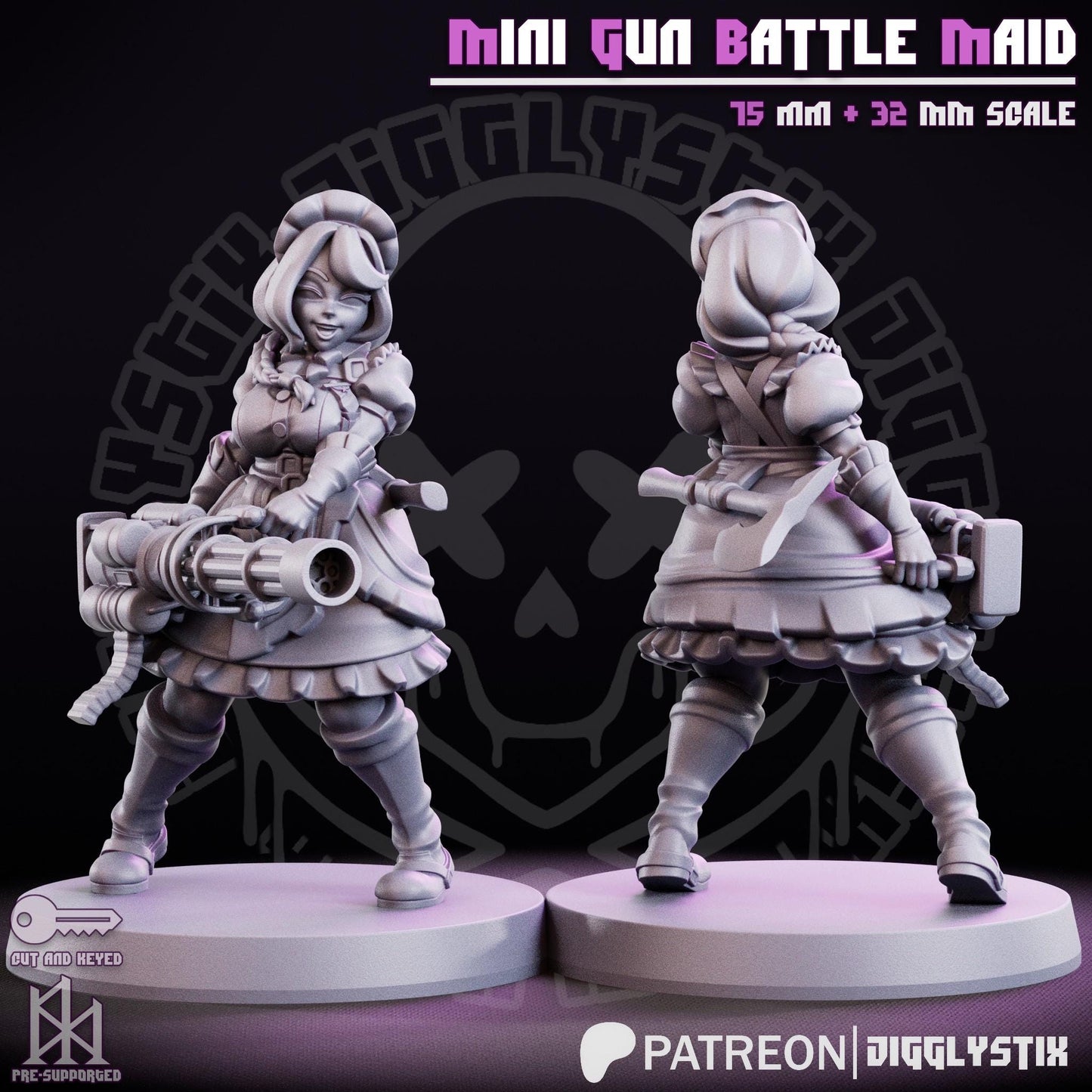 French Crusade Maid Miniatures | 3D Resin Figurine | Jigglystix