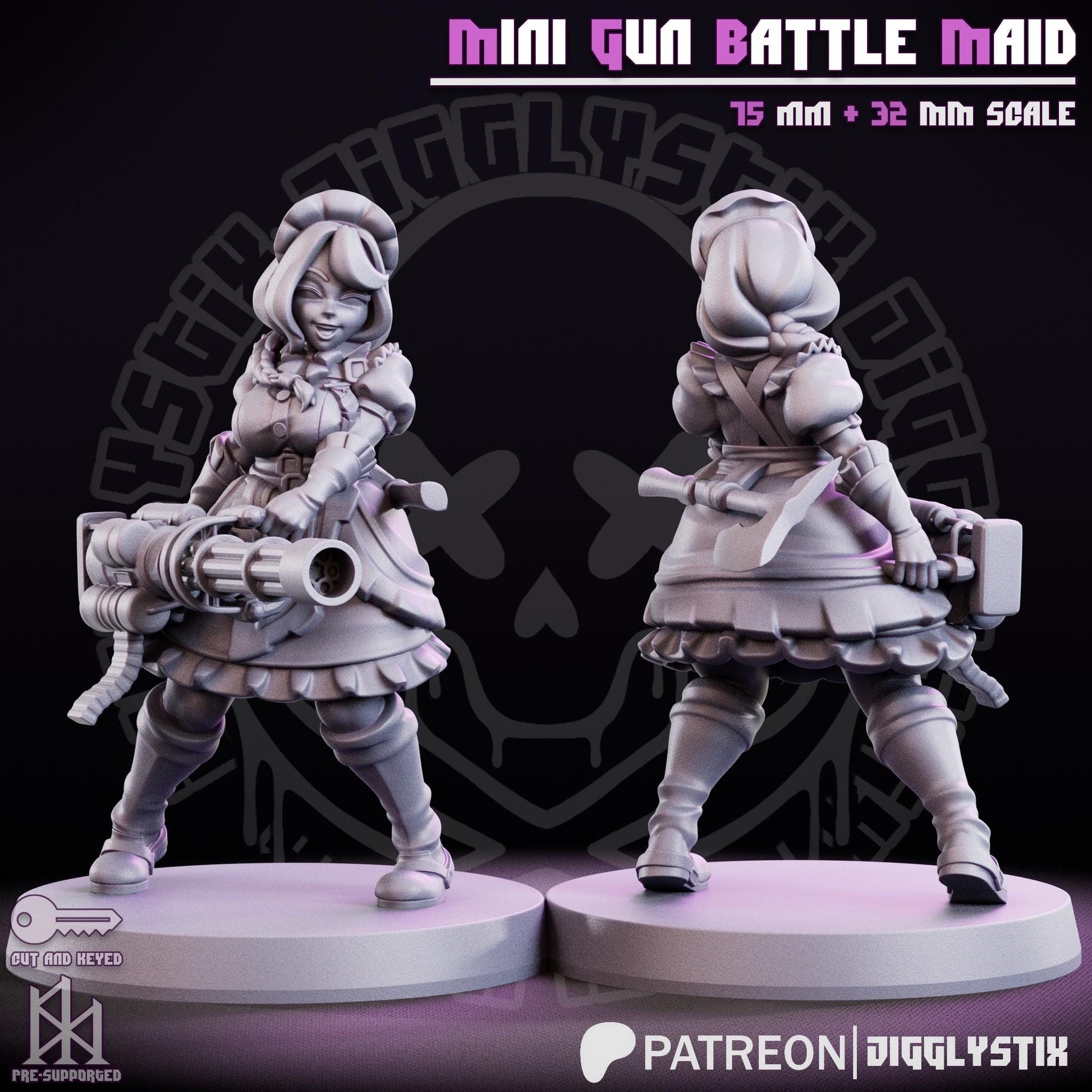 French Crusade Maid Miniatures | 3D Resin Figurine | Jigglystix
