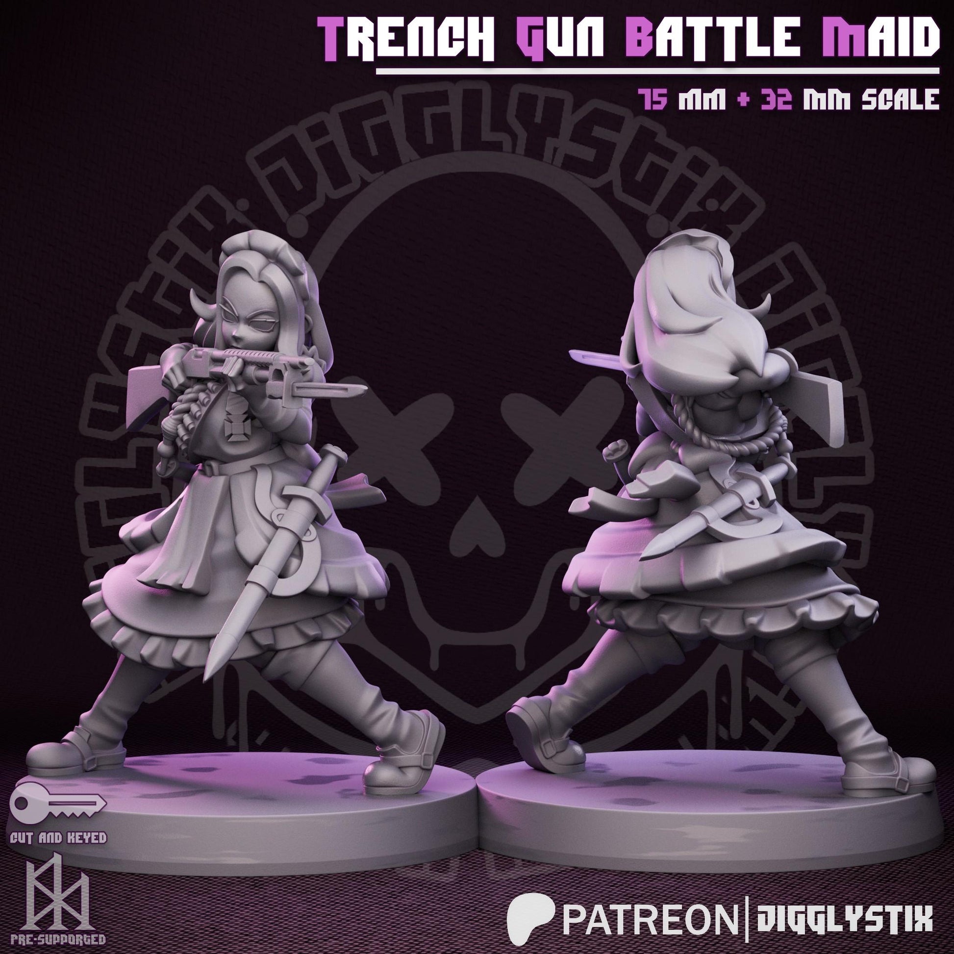French Crusade Maid Miniatures | 3D Resin Figurine | Jigglystix