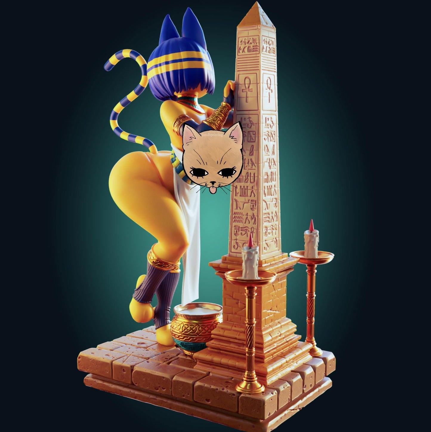 Egyptian Cat Girl Model Kit | 3D Resin Printed Figurine | Officer Rhu