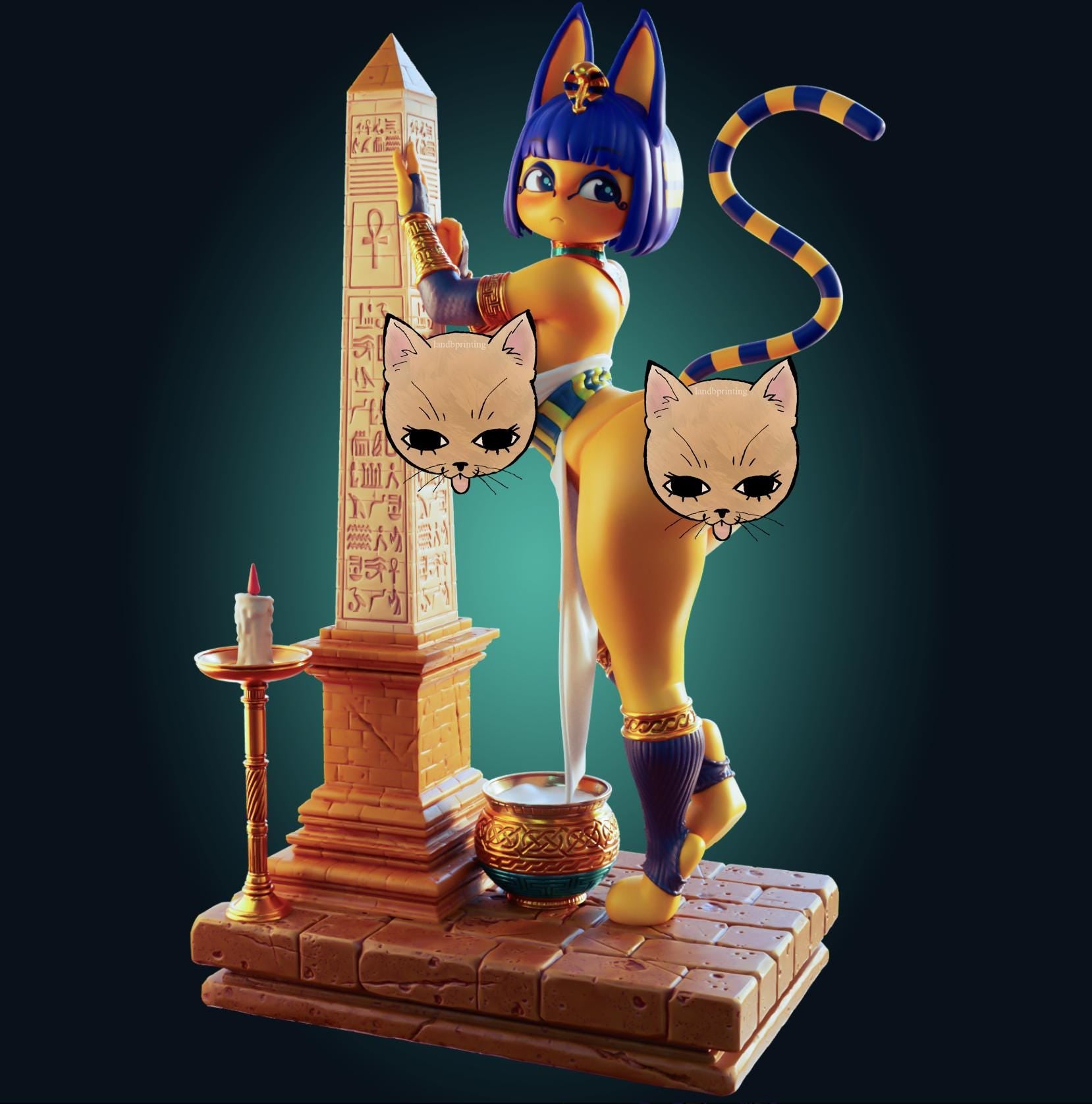 Egyptian Cat Girl Model Kit | 3D Resin Printed Figurine | Officer Rhu