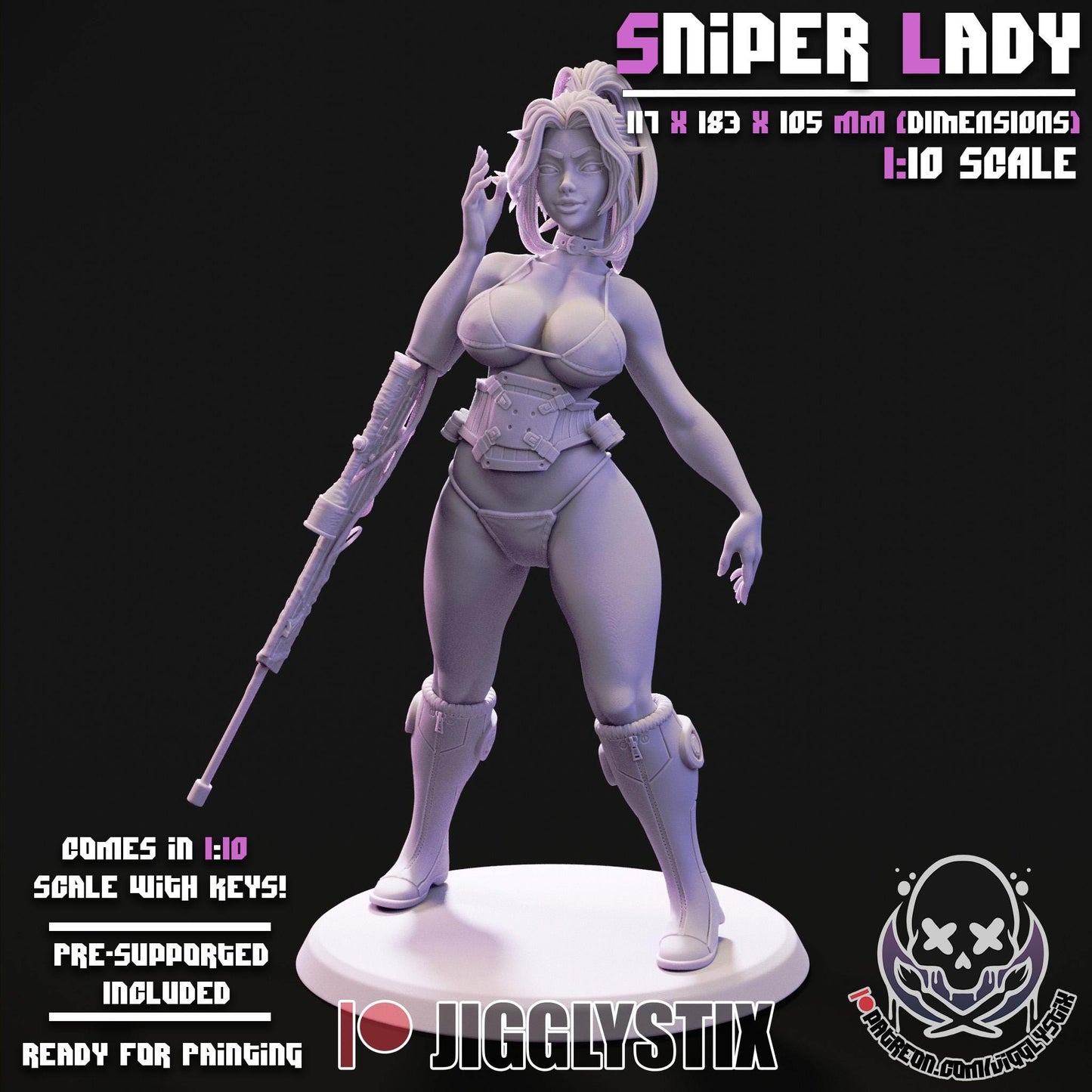 Sniper Lady Model Kit | Miniature | Jigglystix