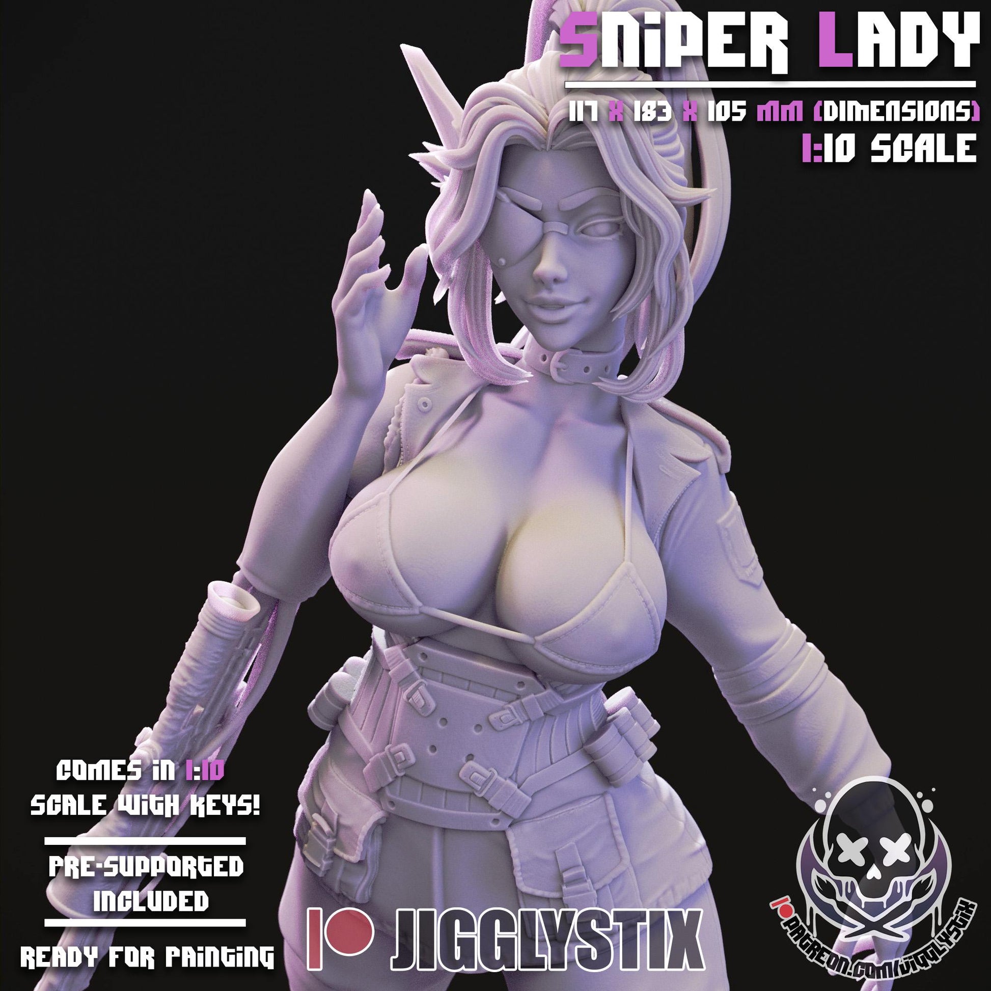 Sniper Lady Model Kit | Miniature | Jigglystix
