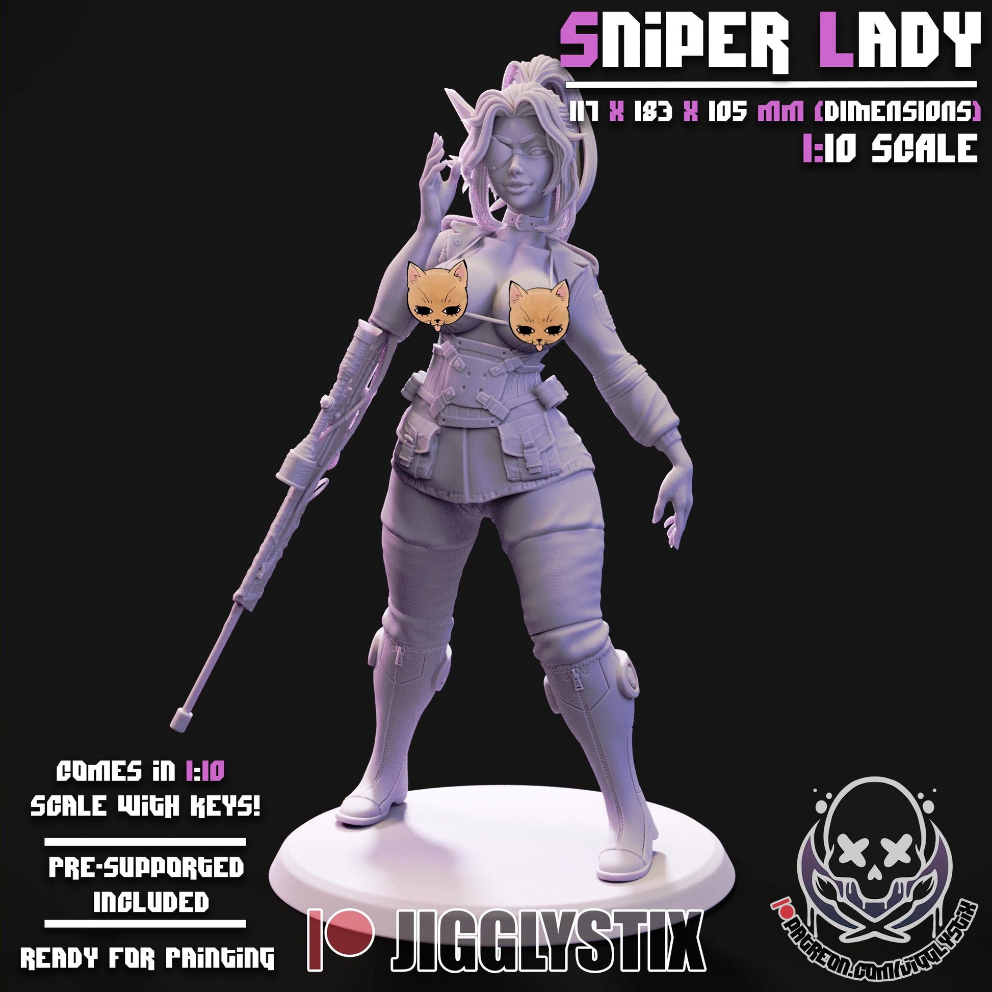 Sniper Lady Model Kit | Miniature | Jigglystix