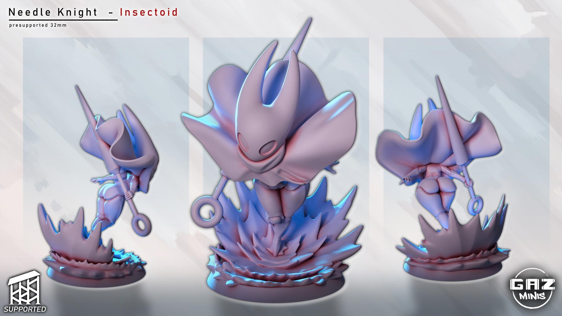 Needle Knight Insectoid Miniature | 3D Resin Printed Figurine | Gaz Minis