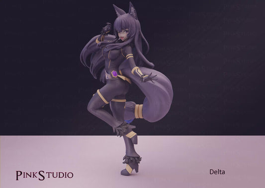 Wolf Girl Model Kit | 3D Printed Resin Figurine | Pink Studio