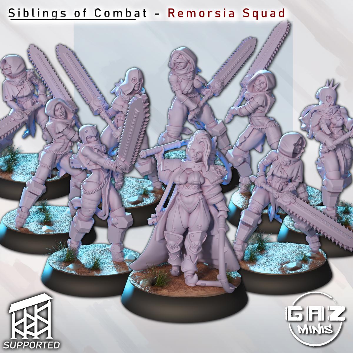 Remorsia Squad Siblings of Combat | Sword Warrior Miniatures | Gaz Minis