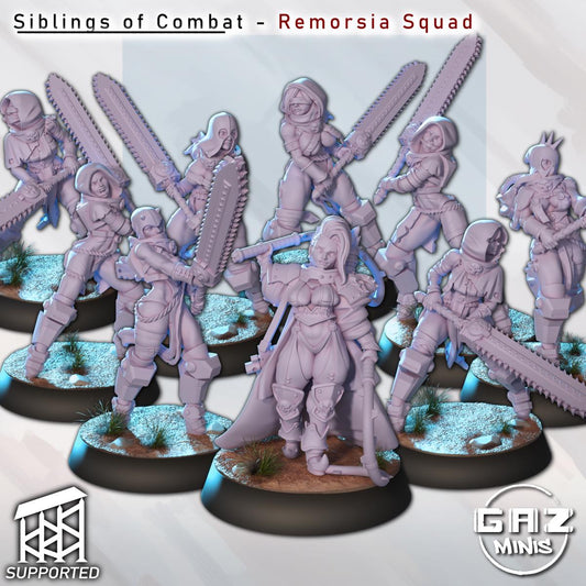 Remorsia Squad Siblings of Combat | Sword Warrior Miniatures | Gaz Minis