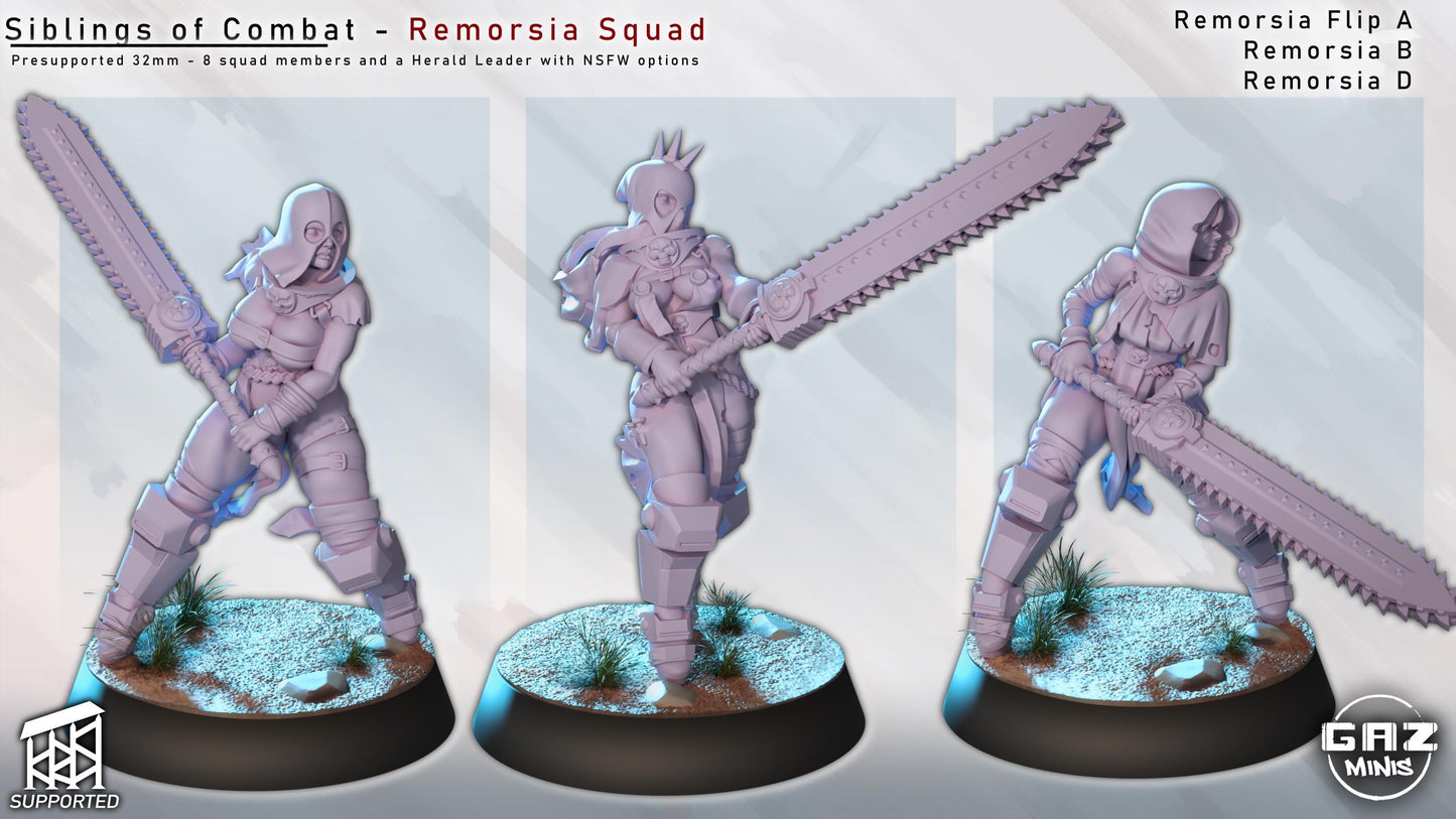 Remorsia Squad Siblings of Combat | Sword Warrior Miniatures | Gaz Minis
