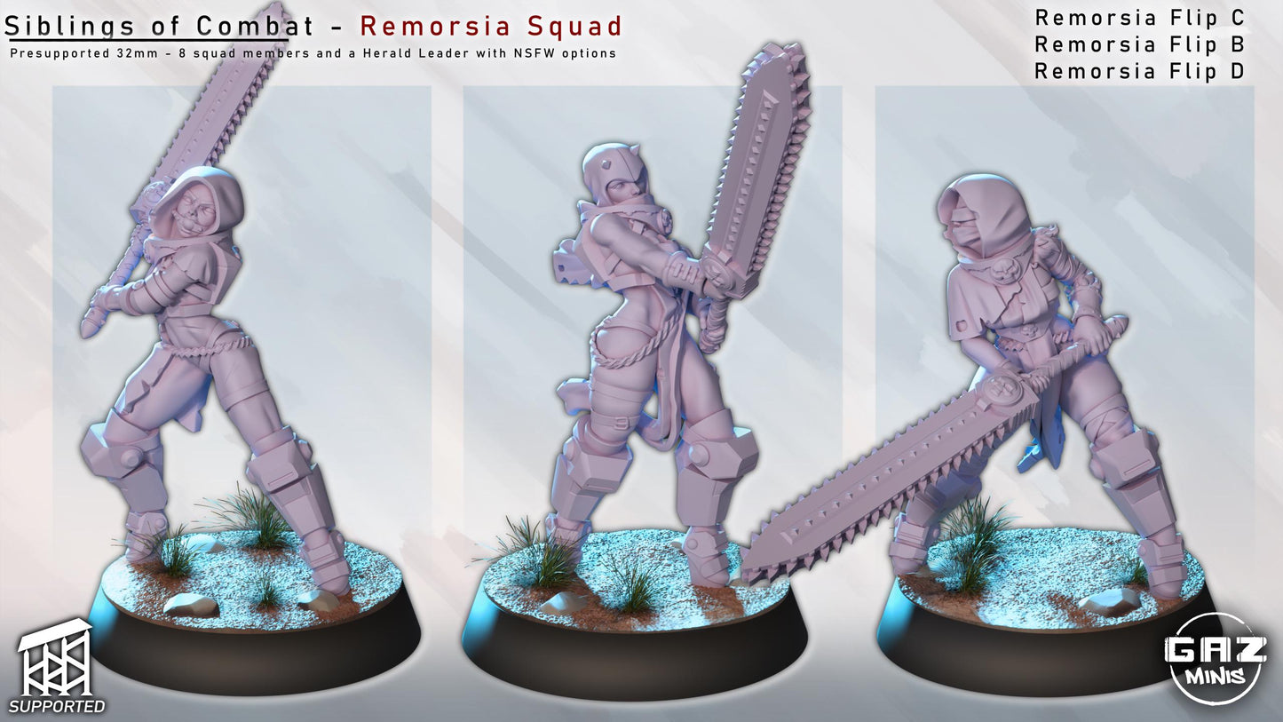 Remorsia Squad Siblings of Combat | Sword Warrior Miniatures | Gaz Minis