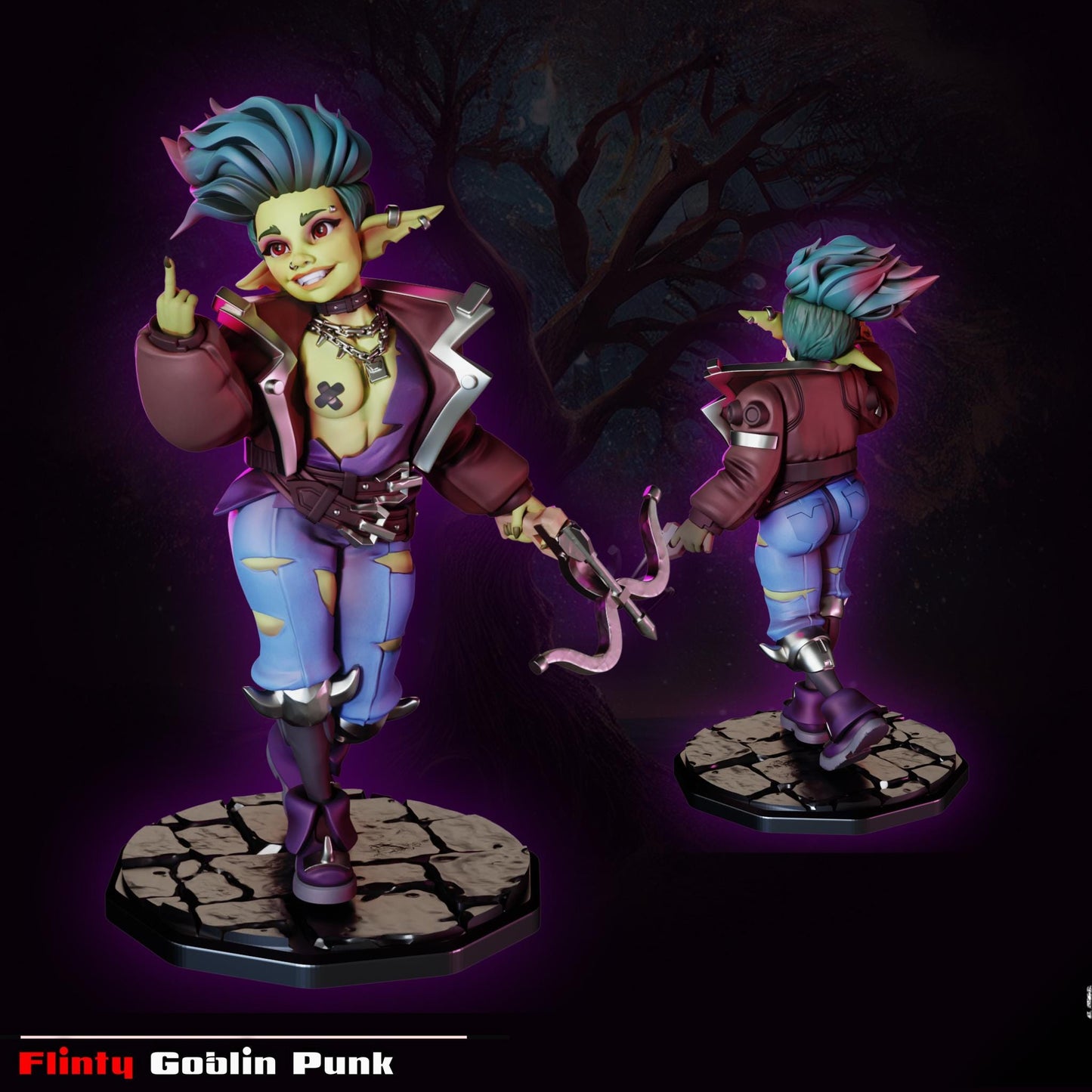 Flinty, Punk Goblin Miniature | Gaz Minis