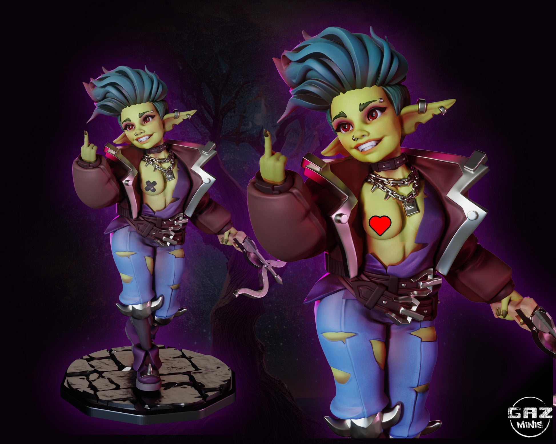 Flinty, Punk Goblin Miniature | Gaz Minis