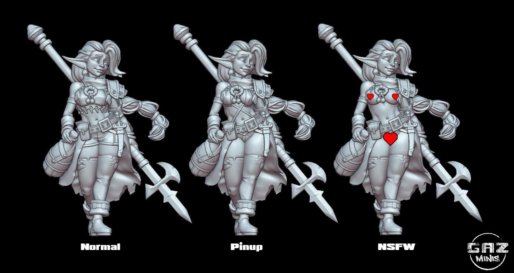 Halberd Goblin Miniature | Gaz Minis