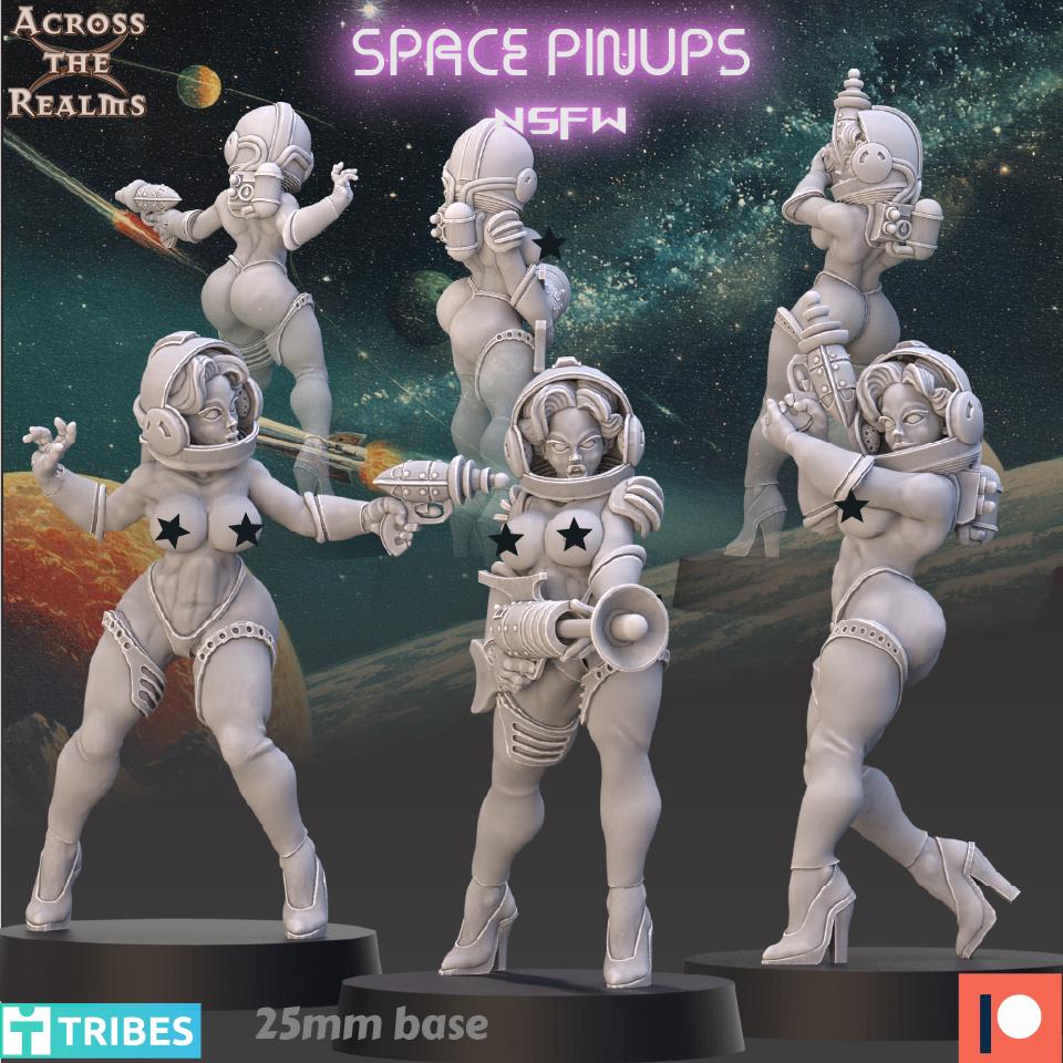 Space Pinup Soldier Miniatures | 32mm | Across the Realms