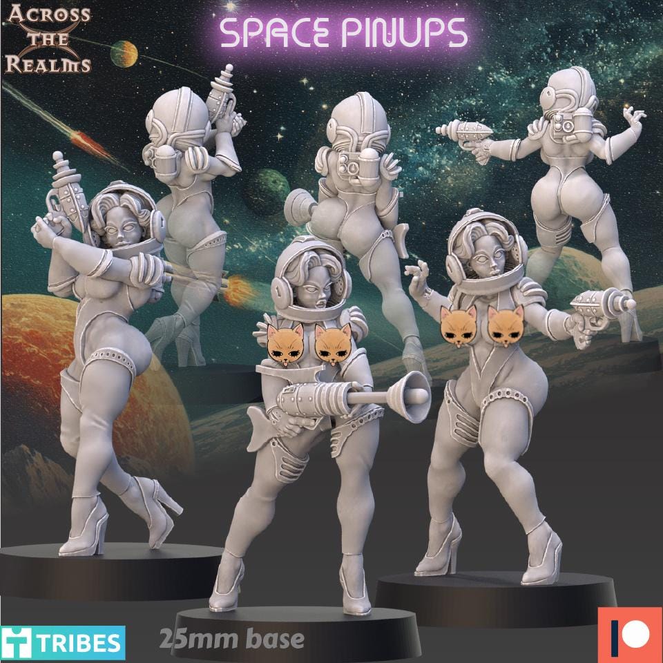 Space Pinup Soldier Miniatures | 32mm | Across the Realms
