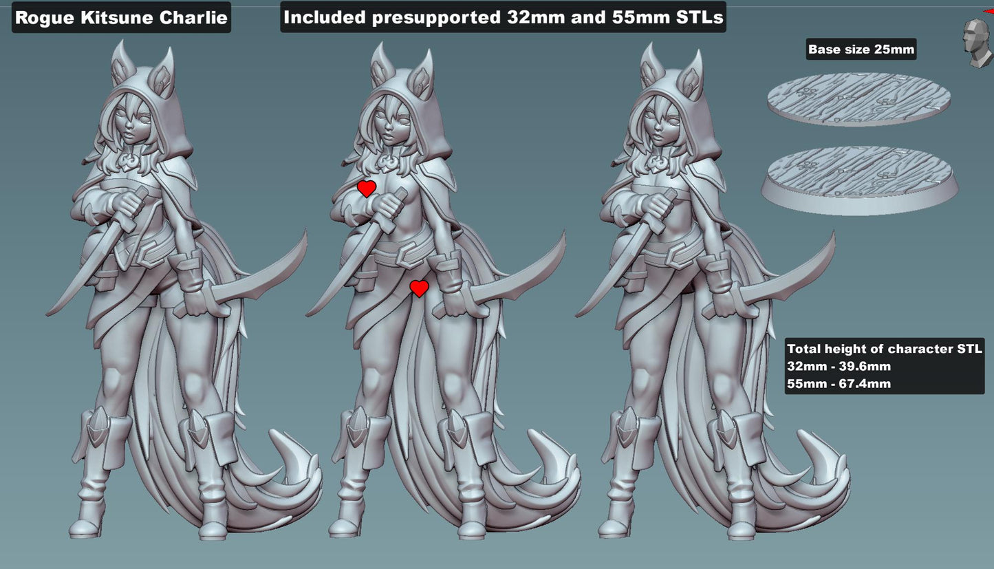 Kitsune Rogue Miniature | Gaz Minis