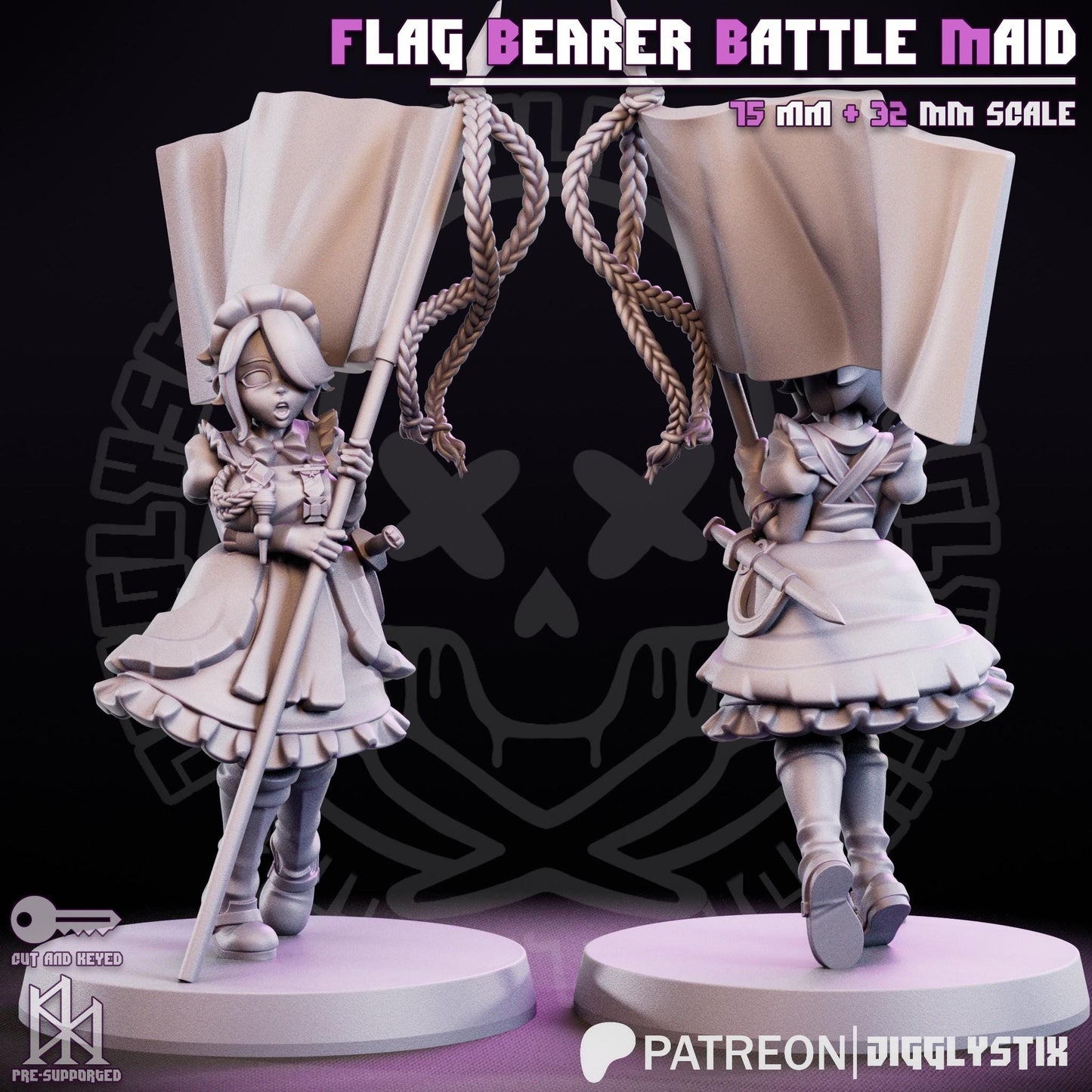 French Crusade Maid Miniatures | 3D Resin Figurine | Jigglystix