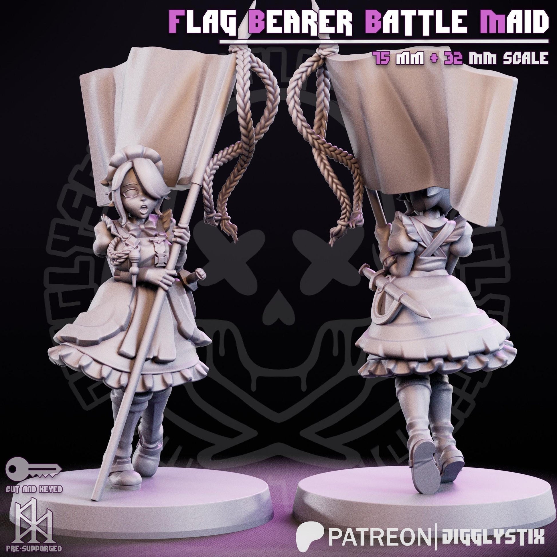 French Crusade Maid Miniatures | 3D Resin Figurine | Jigglystix