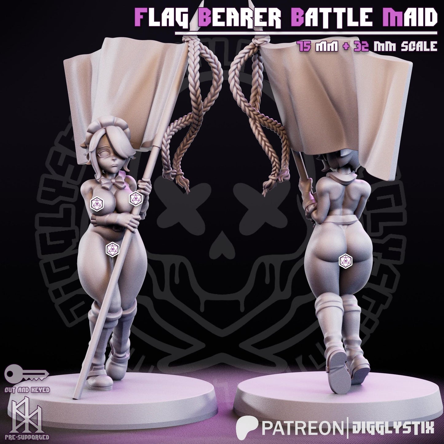 French Crusade Maid Miniatures | 3D Resin Figurine | Jigglystix
