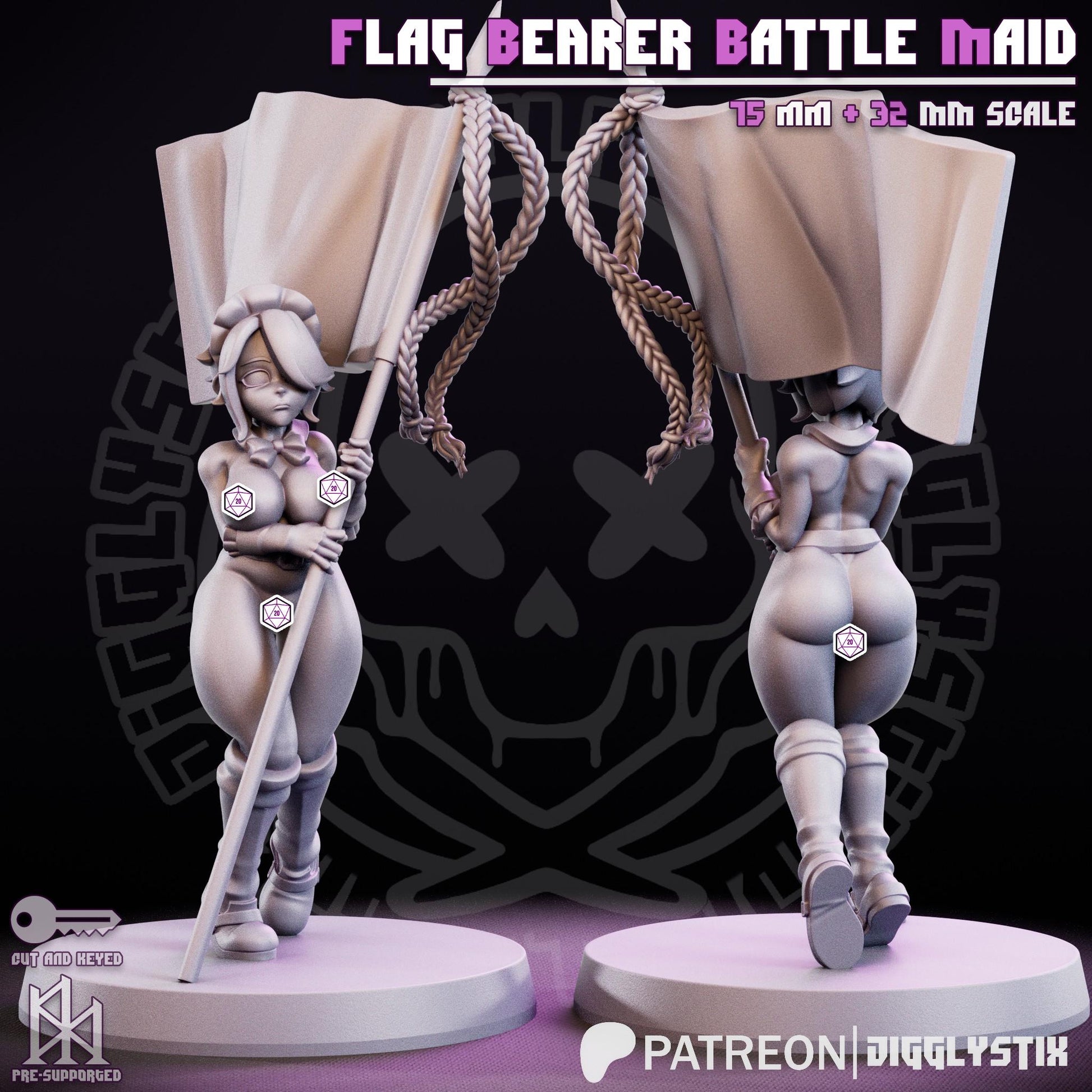 French Crusade Maid Miniatures | 3D Resin Figurine | Jigglystix