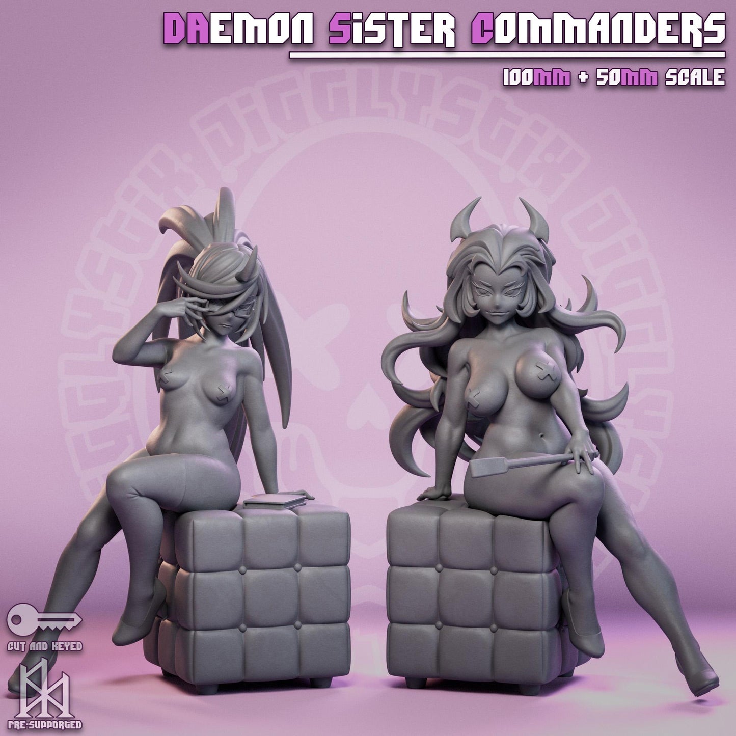 Demon Sister Commanders Model Kit | 3D Resin Figurine | Jigglystix