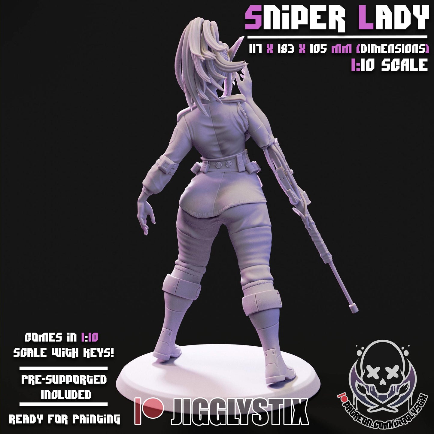 Sniper Lady Model Kit | Miniature | Jigglystix