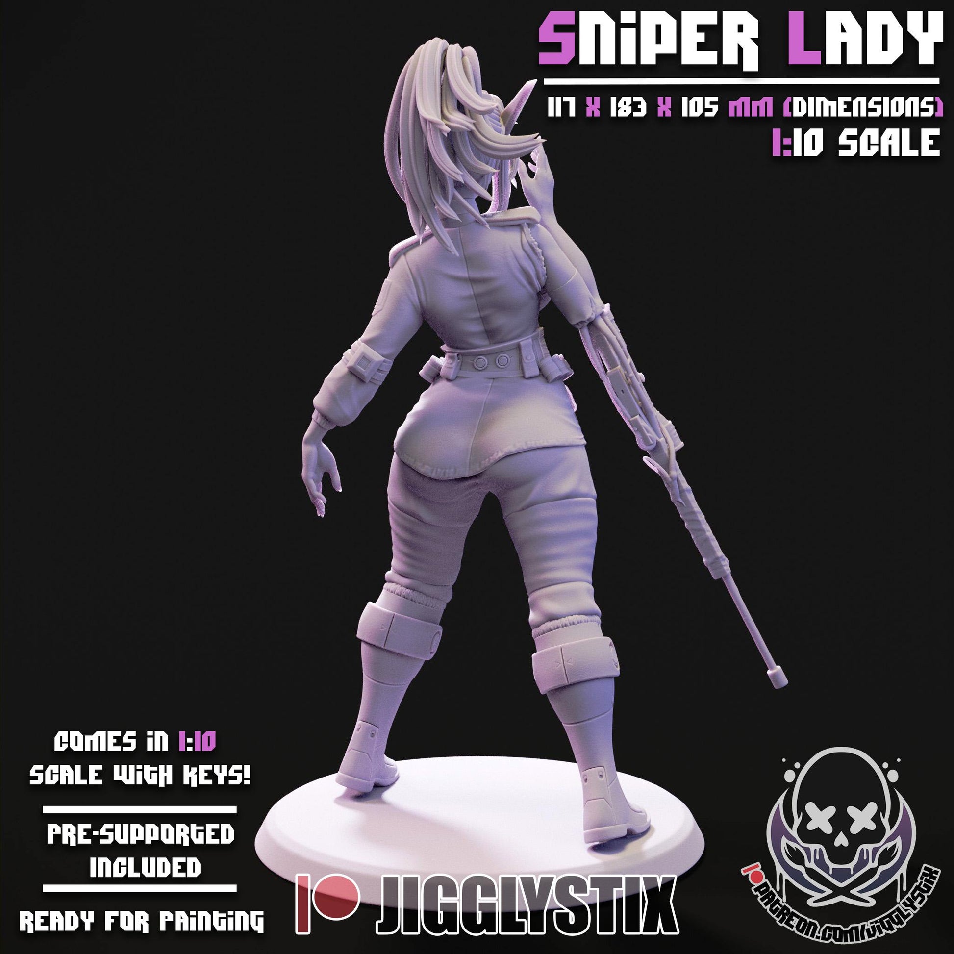 Sniper Lady Model Kit | Miniature | Jigglystix