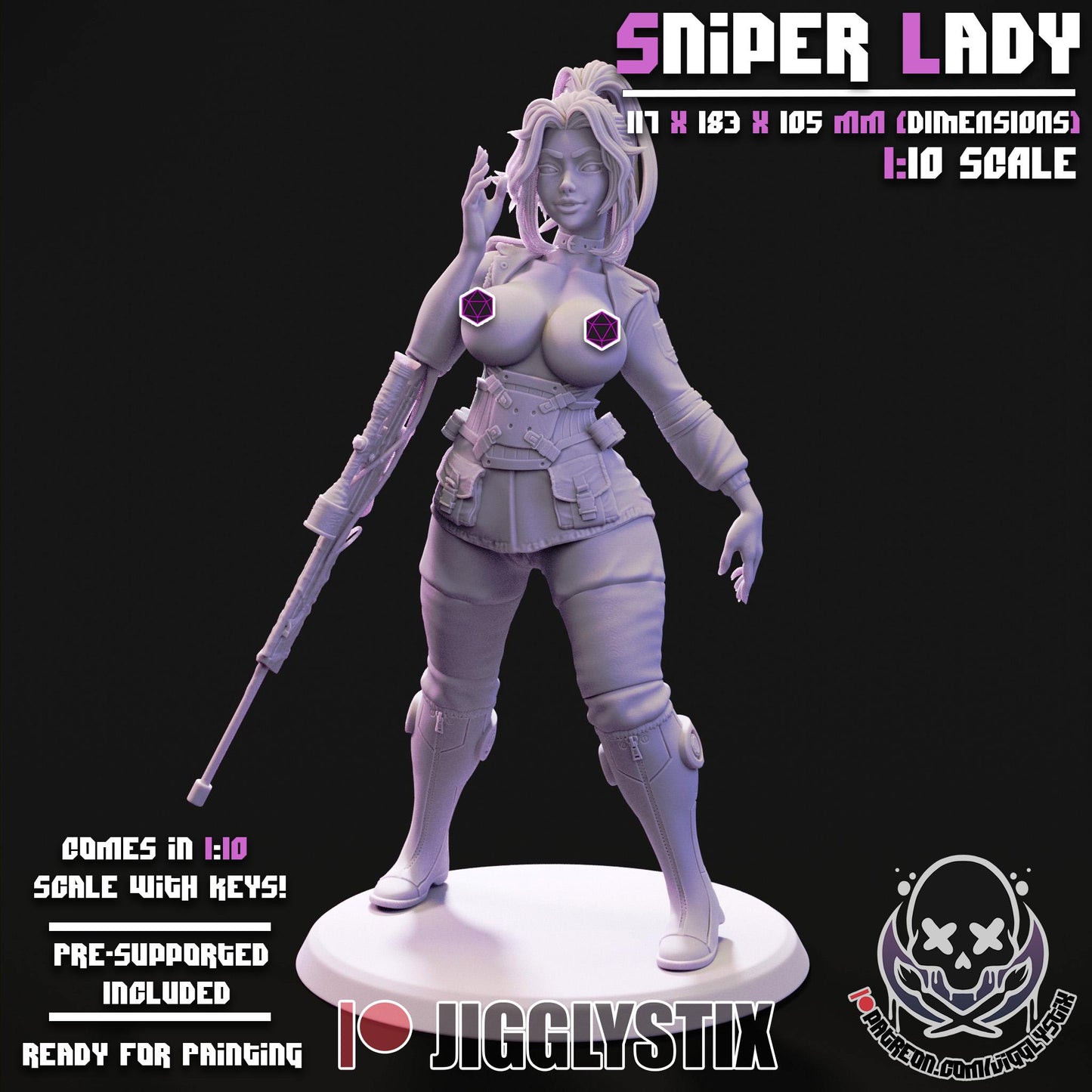 Sniper Lady Model Kit | Miniature | Jigglystix