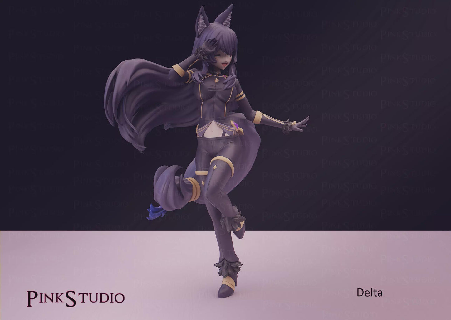 Wolf Girl Model Kit | 3D Printed Resin Figurine | Pink Studio