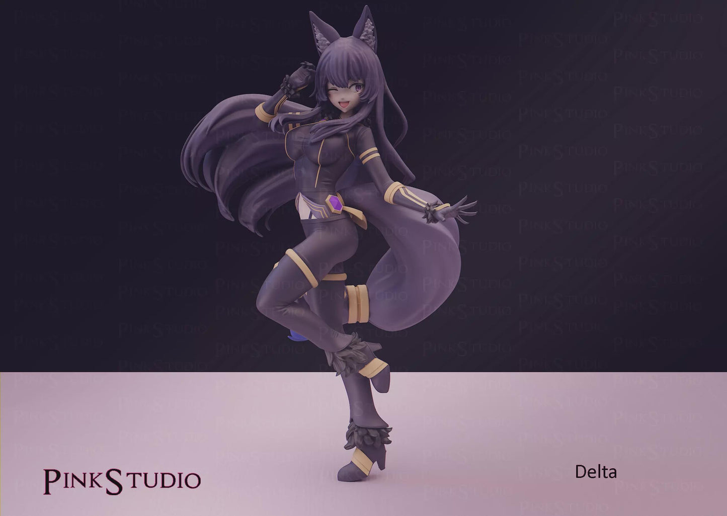 Wolf Girl Model Kit | 3D Printed Resin Figurine | Pink Studio