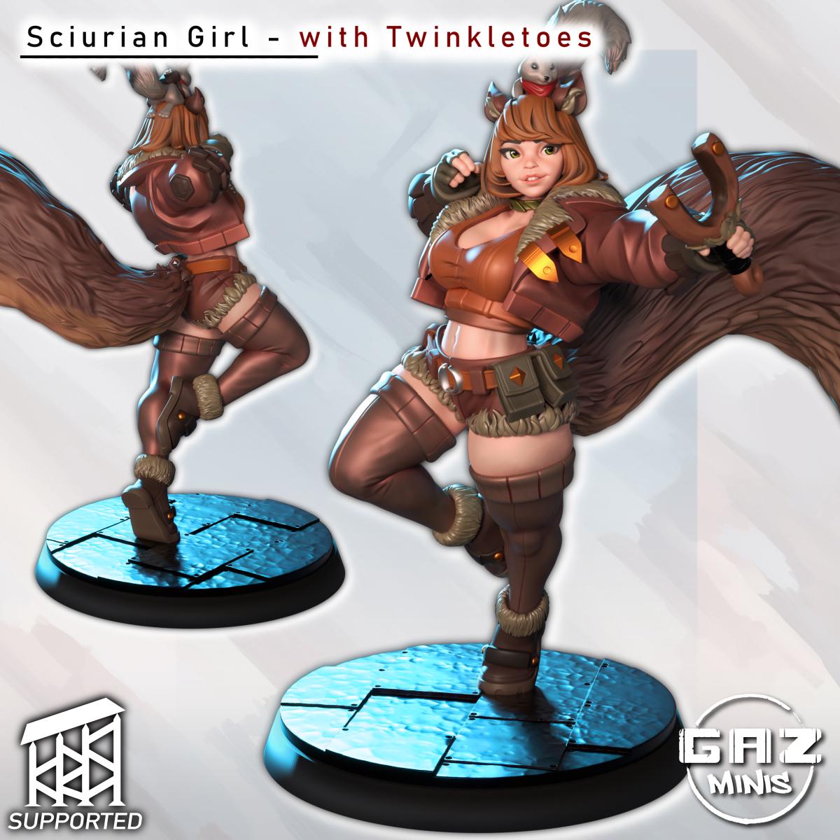 Sciurian Girl Tabletop Miniature | Gaz Minis