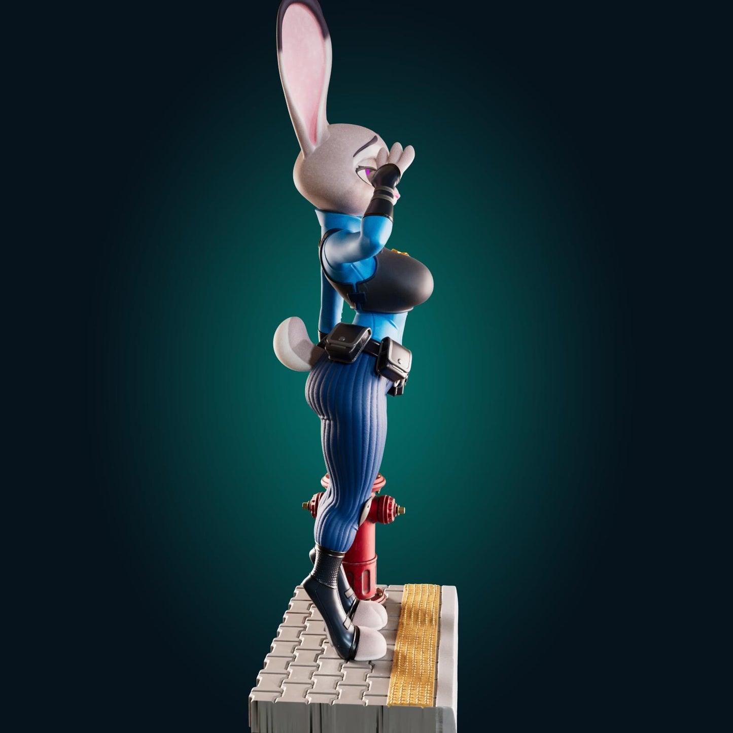 Bunny Cop Model Kit | 3D Resin Printed Figurine | Officer Rhu