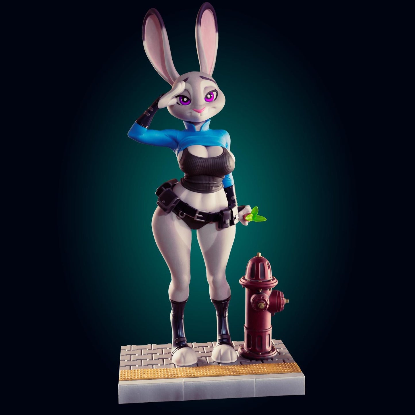 Bunny Cop Model Kit | 3D Resin Printed Figurine | Officer Rhu