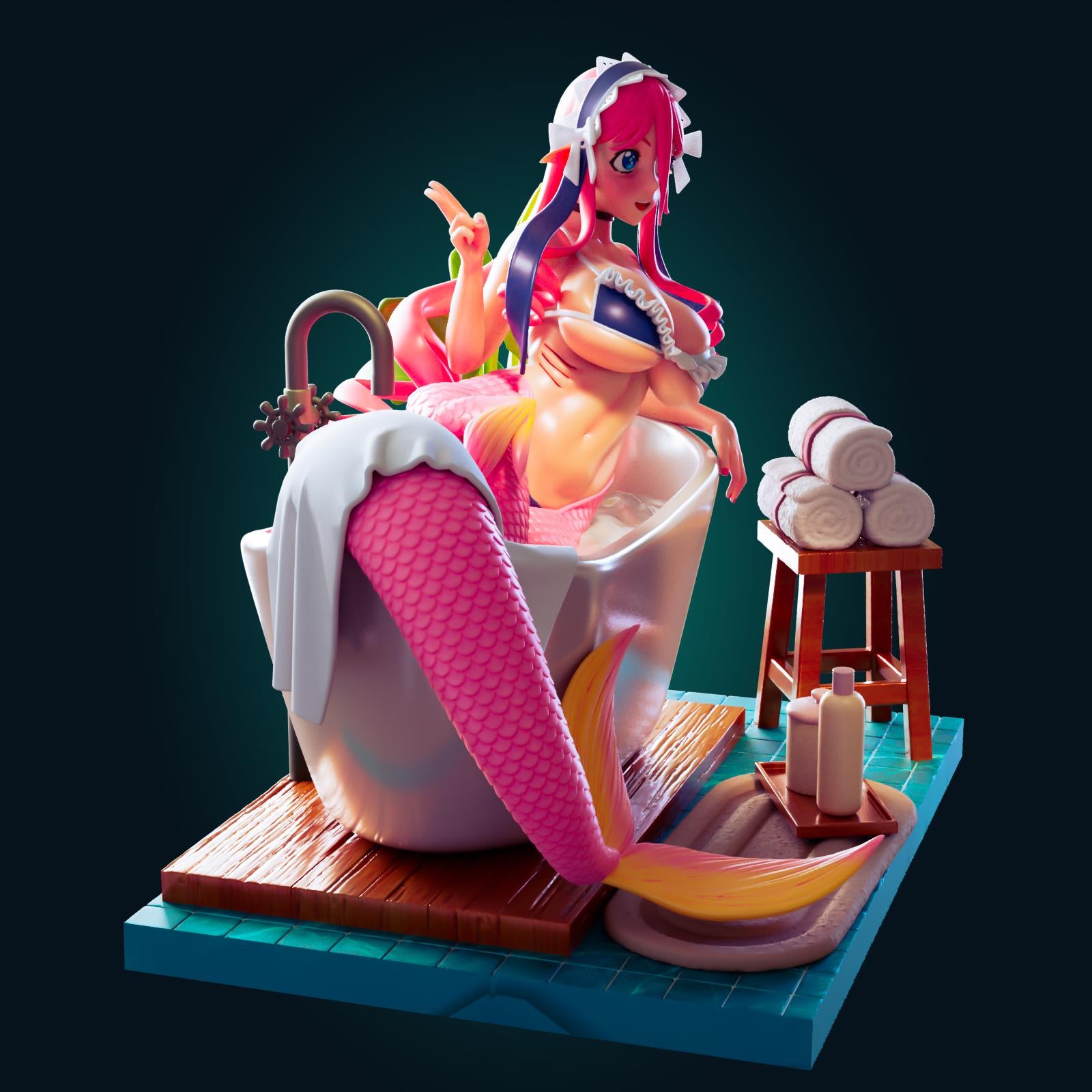 Mermaid Girl Model Kit | 3D Resin Printed Figurine | Officer Rhu