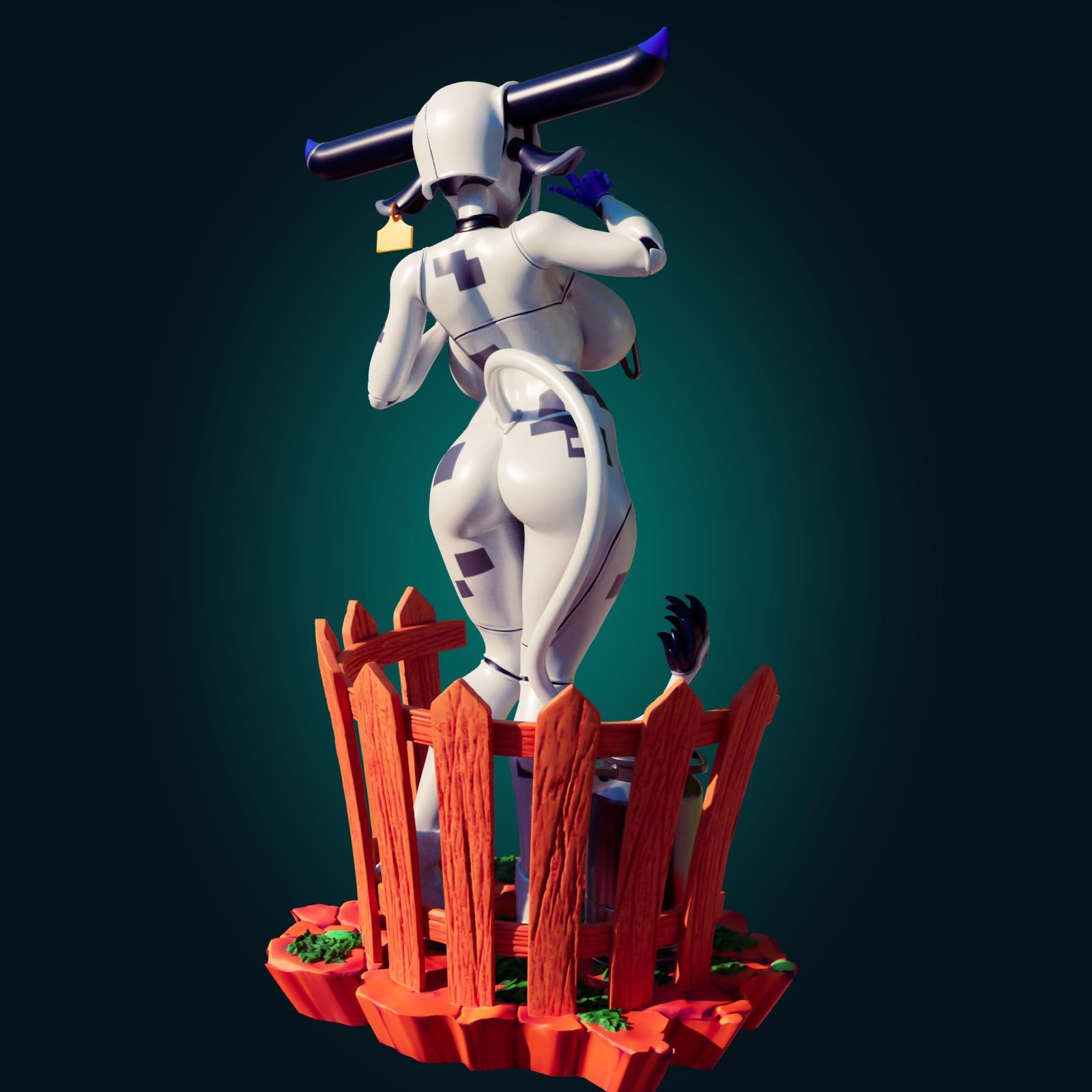 Cow Robot Girl Model Kit | Pin Up Miniature | Officer Rhu